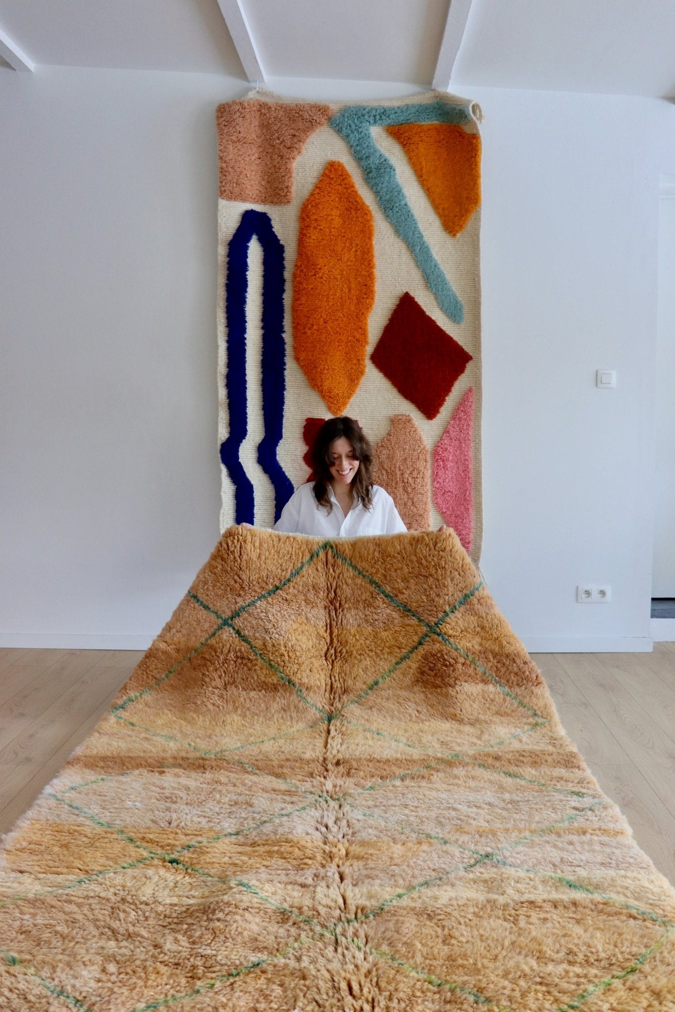 Beni Ouarain Moroccan Colorful Rug (1040) 251x161cm - Earth - Tree of Colors