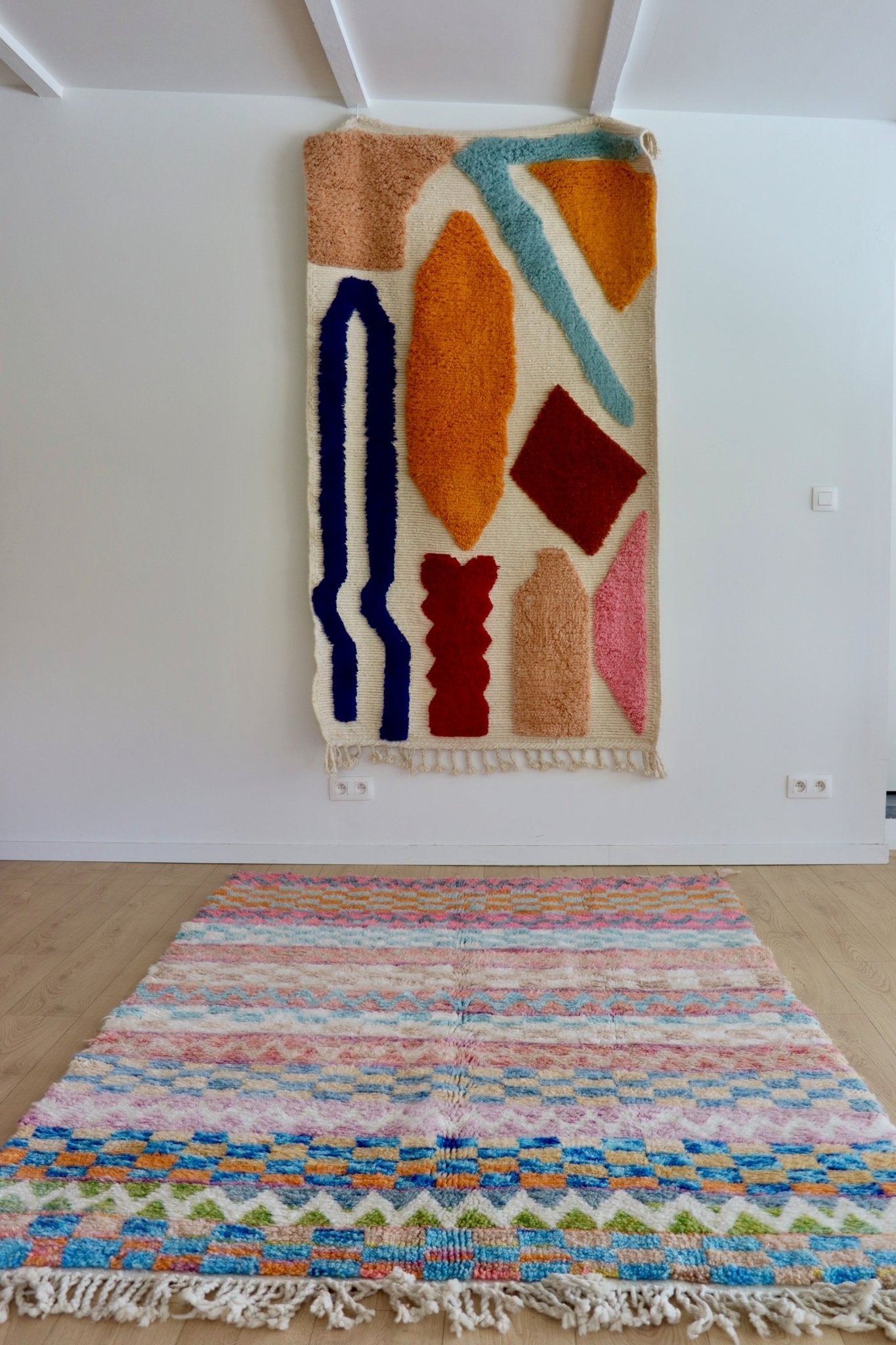 Beni Ouarain Moroccan Colorful Rug (1042) 235x168cm - Arlequin - Tree of Colors