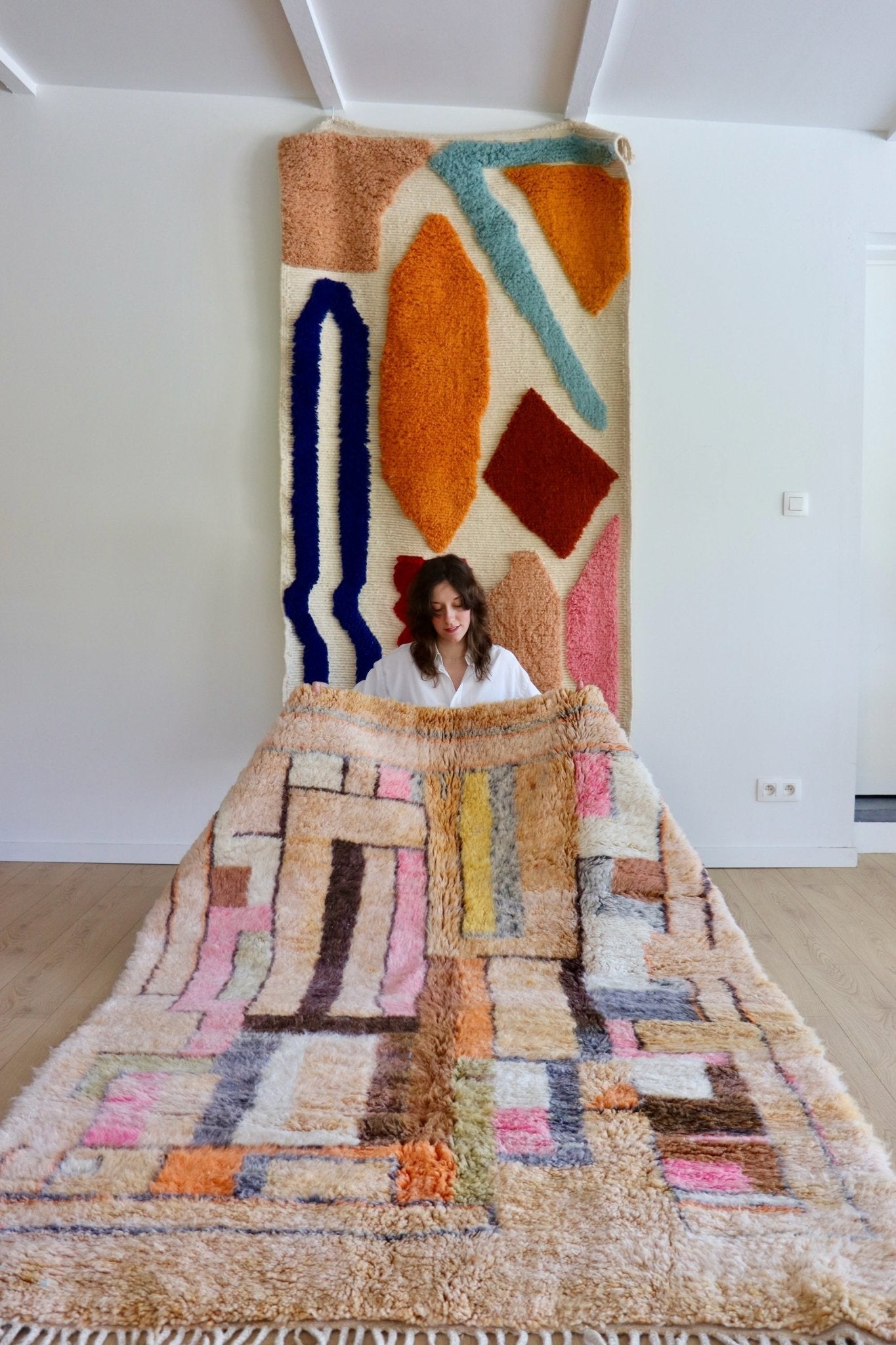 Beni Ouarain Moroccan Colorful Rug (1044) 232x166cm - Summer - Tree of Colors