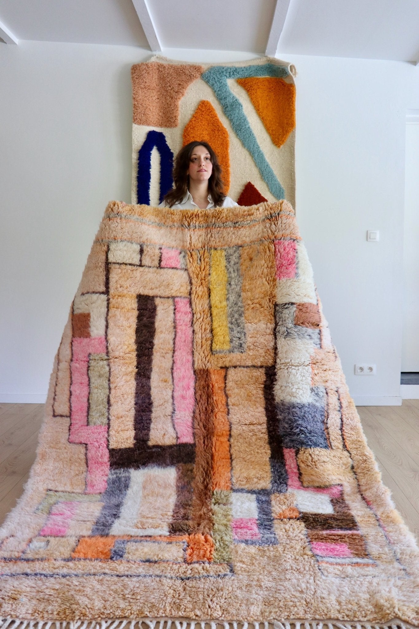 Beni Ouarain Moroccan Colorful Rug (1044) 232x166cm - Summer - Tree of Colors