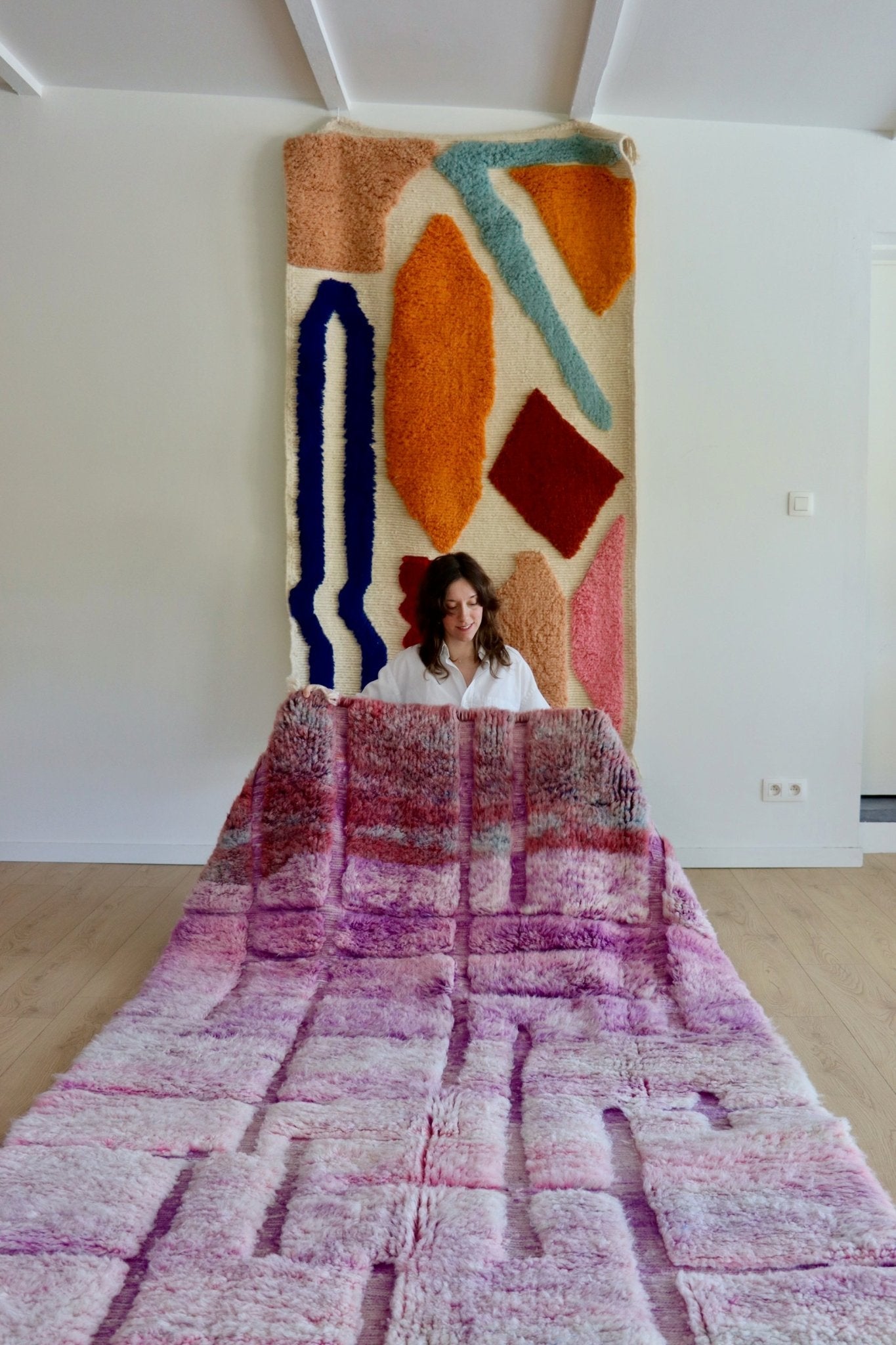 Beni Ouarain Moroccan Colorful Rug (1046) 249x157cm - Swiftie - Tree of Colors