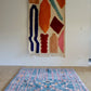 Beni Ouarain Moroccan Colorful Rug (1047) 242x162cm - Soft blue - Tree of Colors