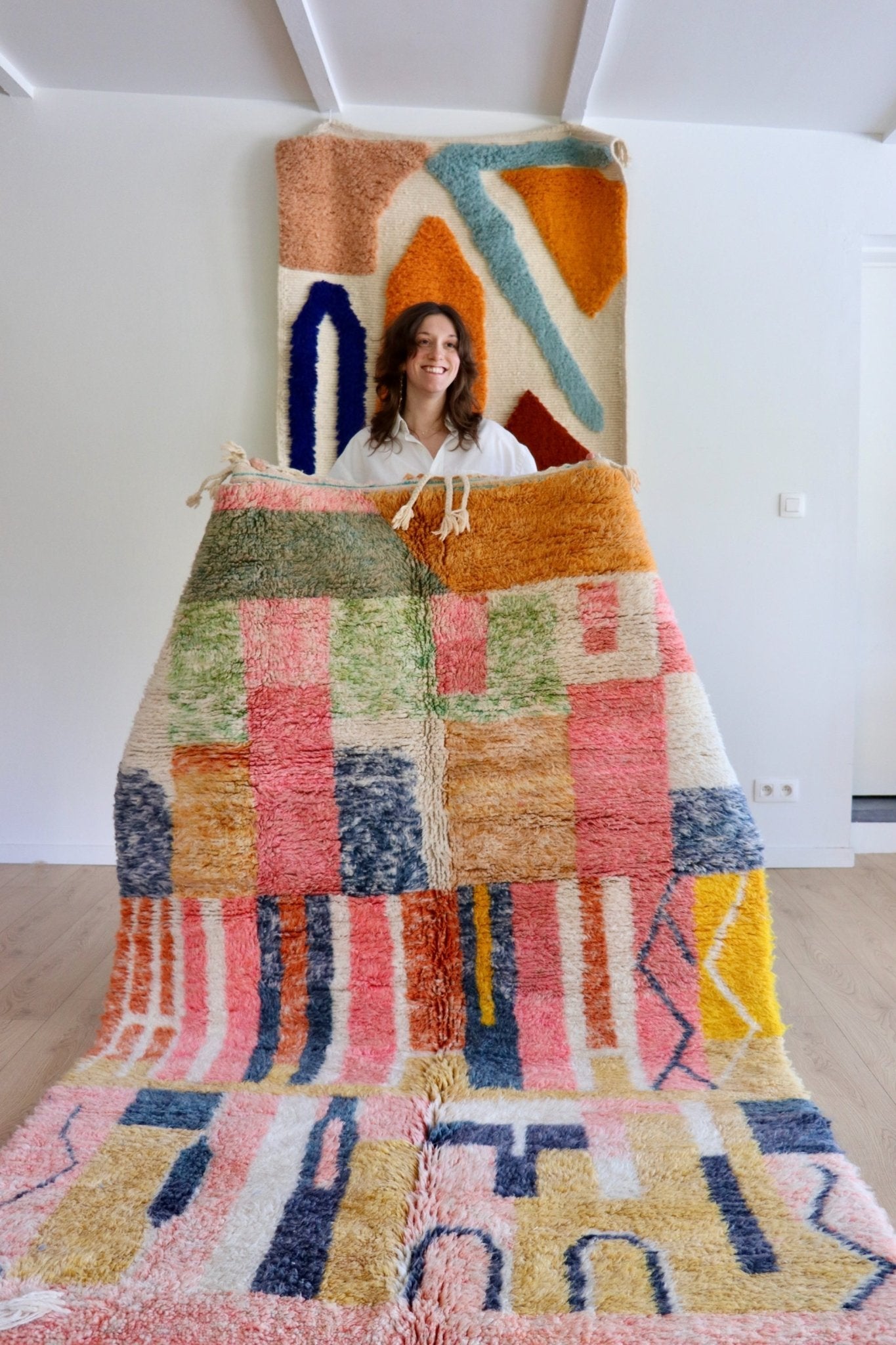 Beni Ouarain Moroccan Colorful Rug (1048) 248x155cm - Ewilan - Tree of Colors