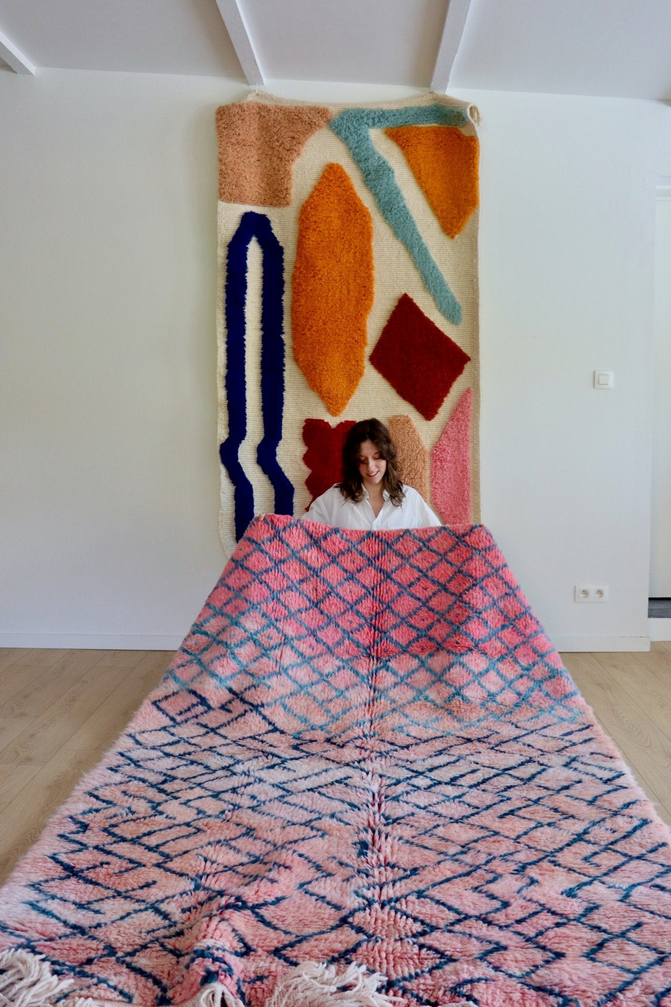 Beni Ouarain Moroccan Colorful Rug (1049) 248x173cm - Sofia - Tree of Colors