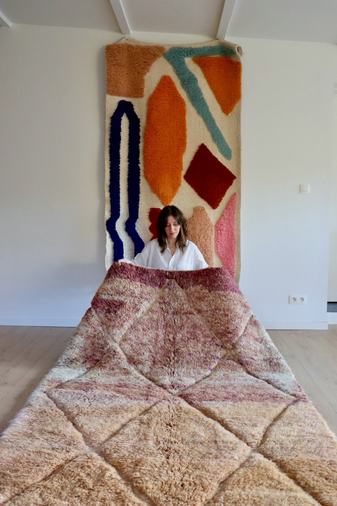 Beni Ouarain Moroccan Colorful Rug (1051) 249x167cm - Majorque - Tree of Colors