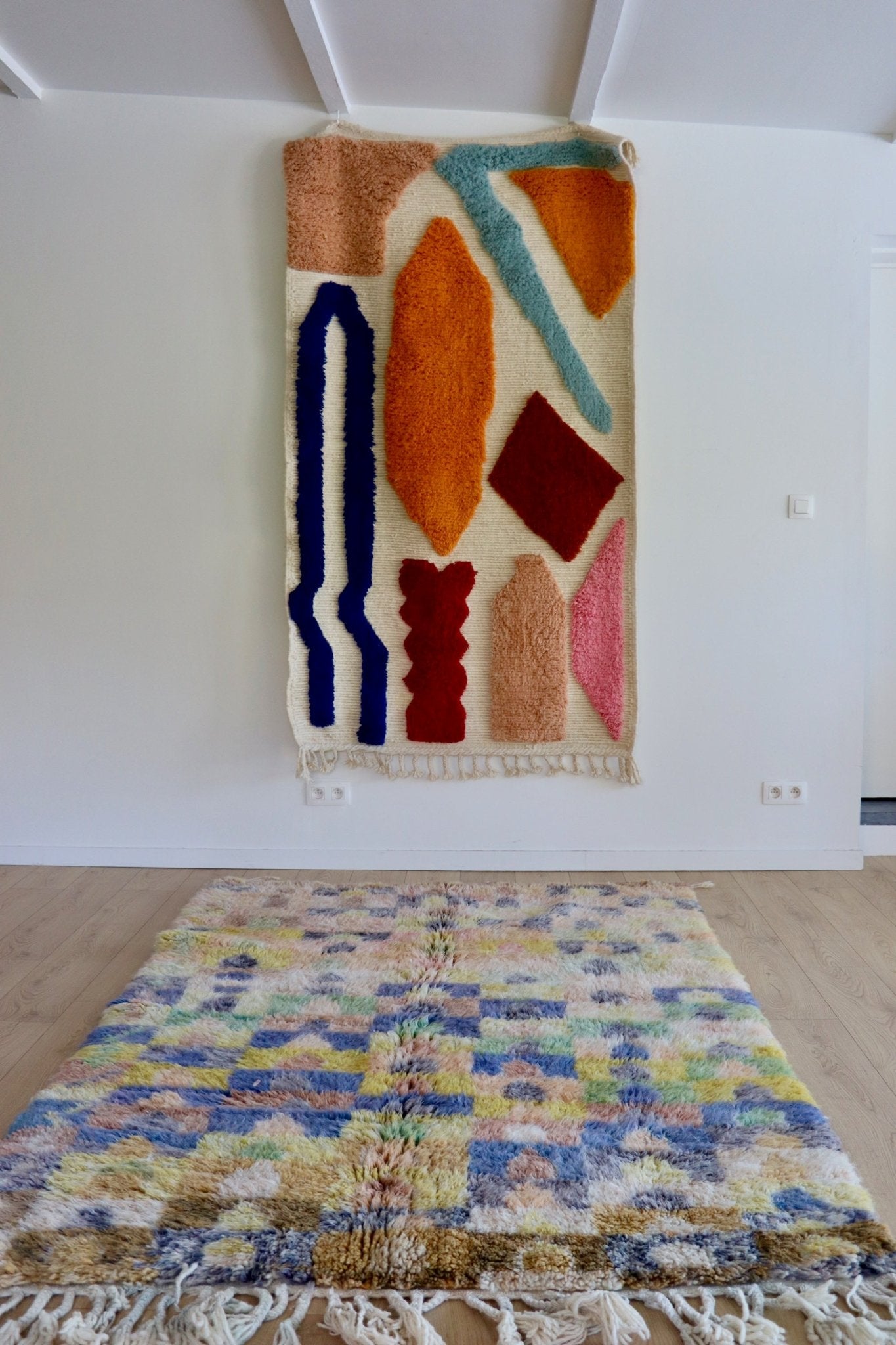 Beni Ouarain Moroccan Colorful Rug (1052) 232x156cm - Sunrise - Tree of Colors