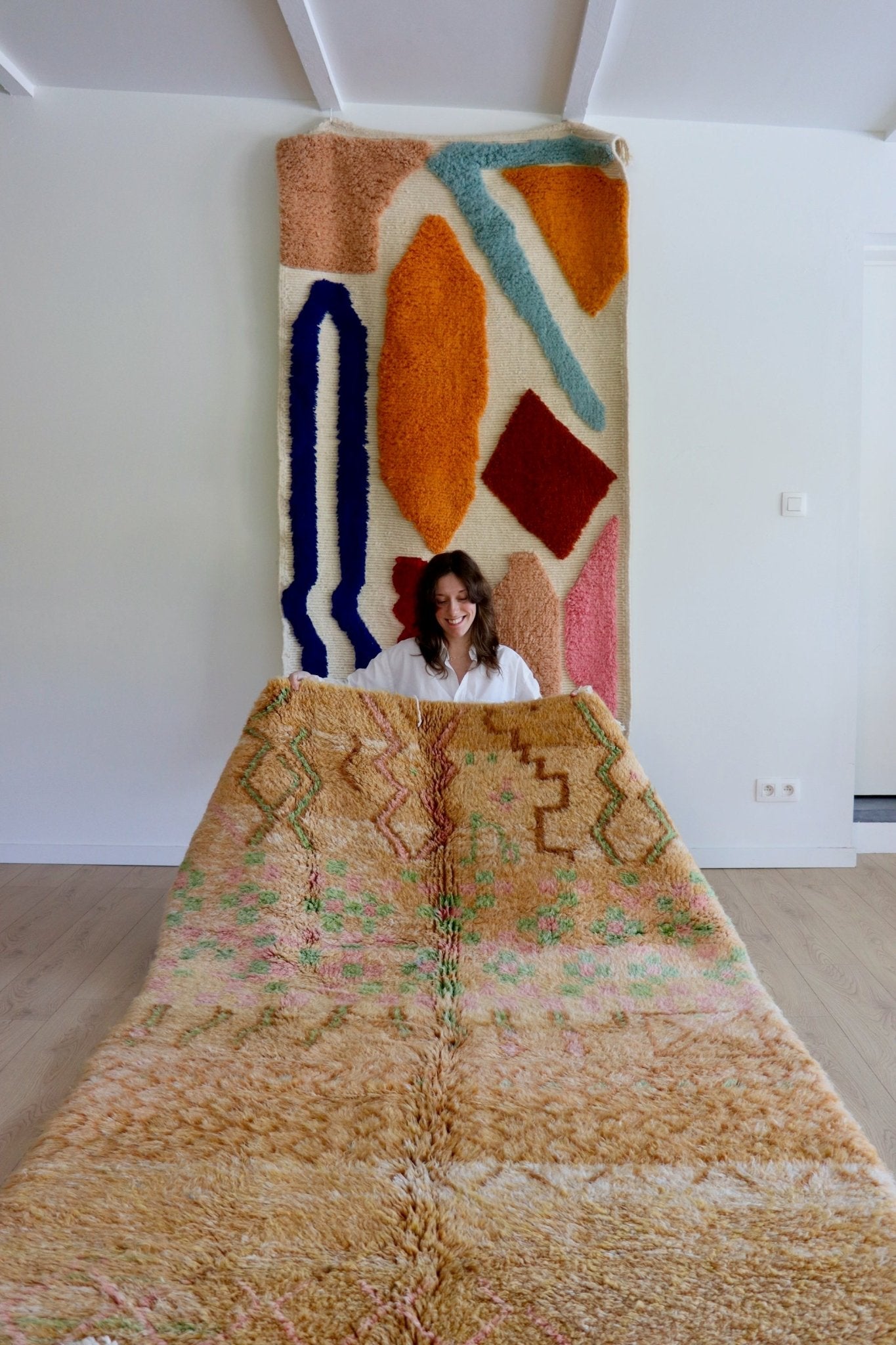 Beni Ouarain Moroccan Colorful Rug (1054) 248x162cm - Caravane - Tree of Colors