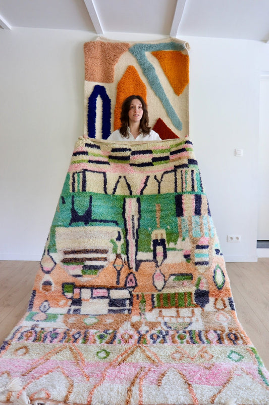 Beni Ouarain Moroccan Colorful Rug (1055) 249x160cm - Ourika - Tree of Colors