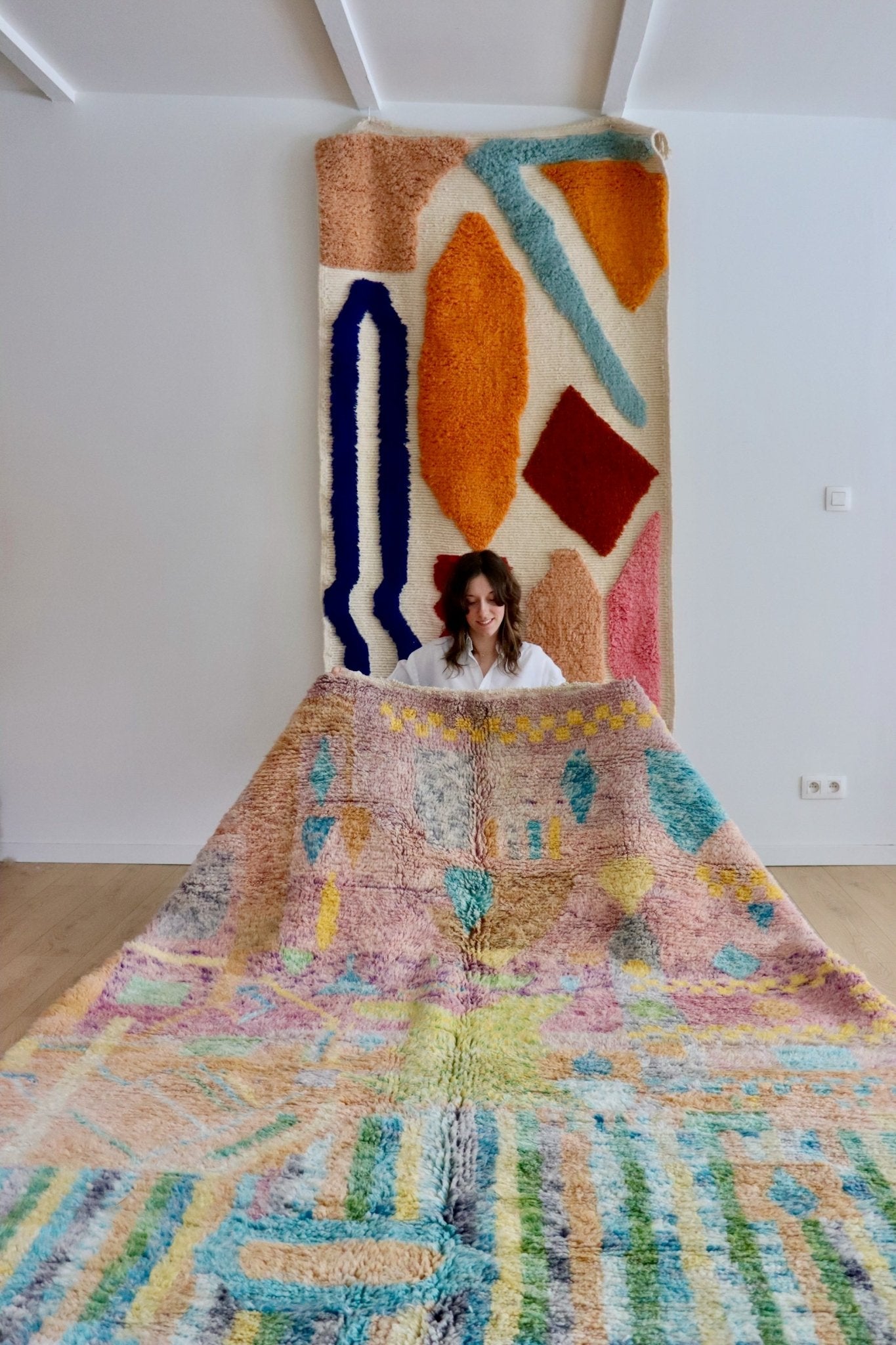 Beni Ouarain Moroccan Colorful Rug (1057) 273x209cm - Dreams - Tree of Colors