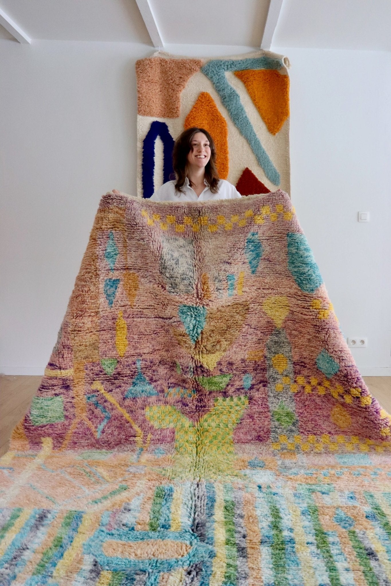 Beni Ouarain Moroccan Colorful Rug (1057) 273x209cm - Dreams - Tree of Colors