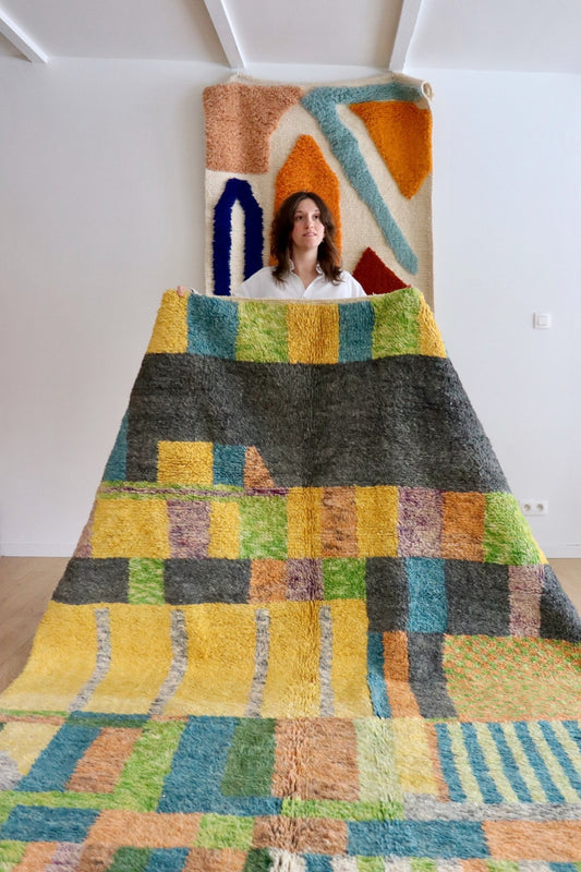 Beni Ouarain Moroccan Colorful Rug (1058) 305x207cm - Garçon - Tree of Colors