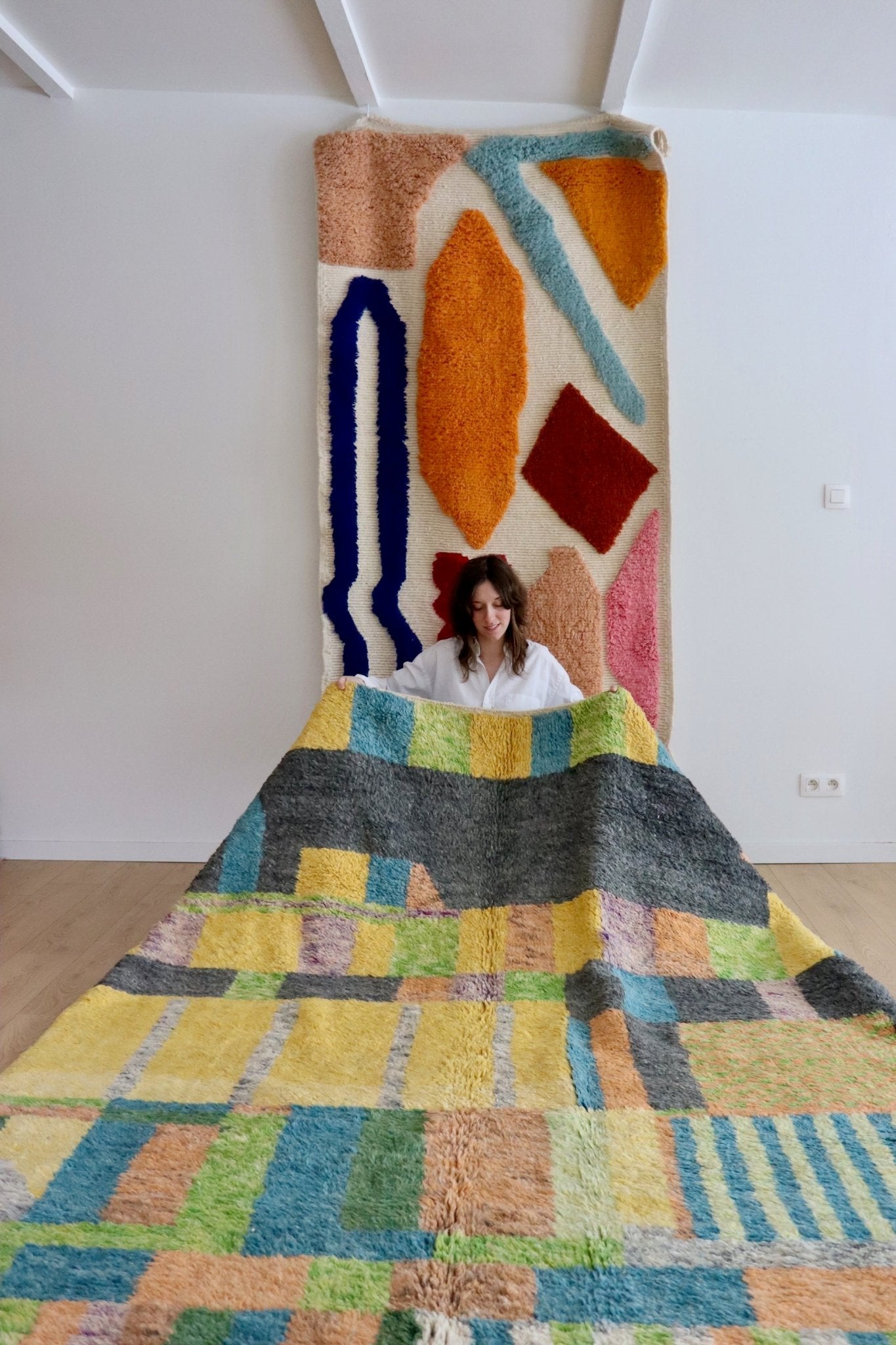 Beni Ouarain Moroccan Colorful Rug (1058) 305x207cm - Garçon - Tree of Colors