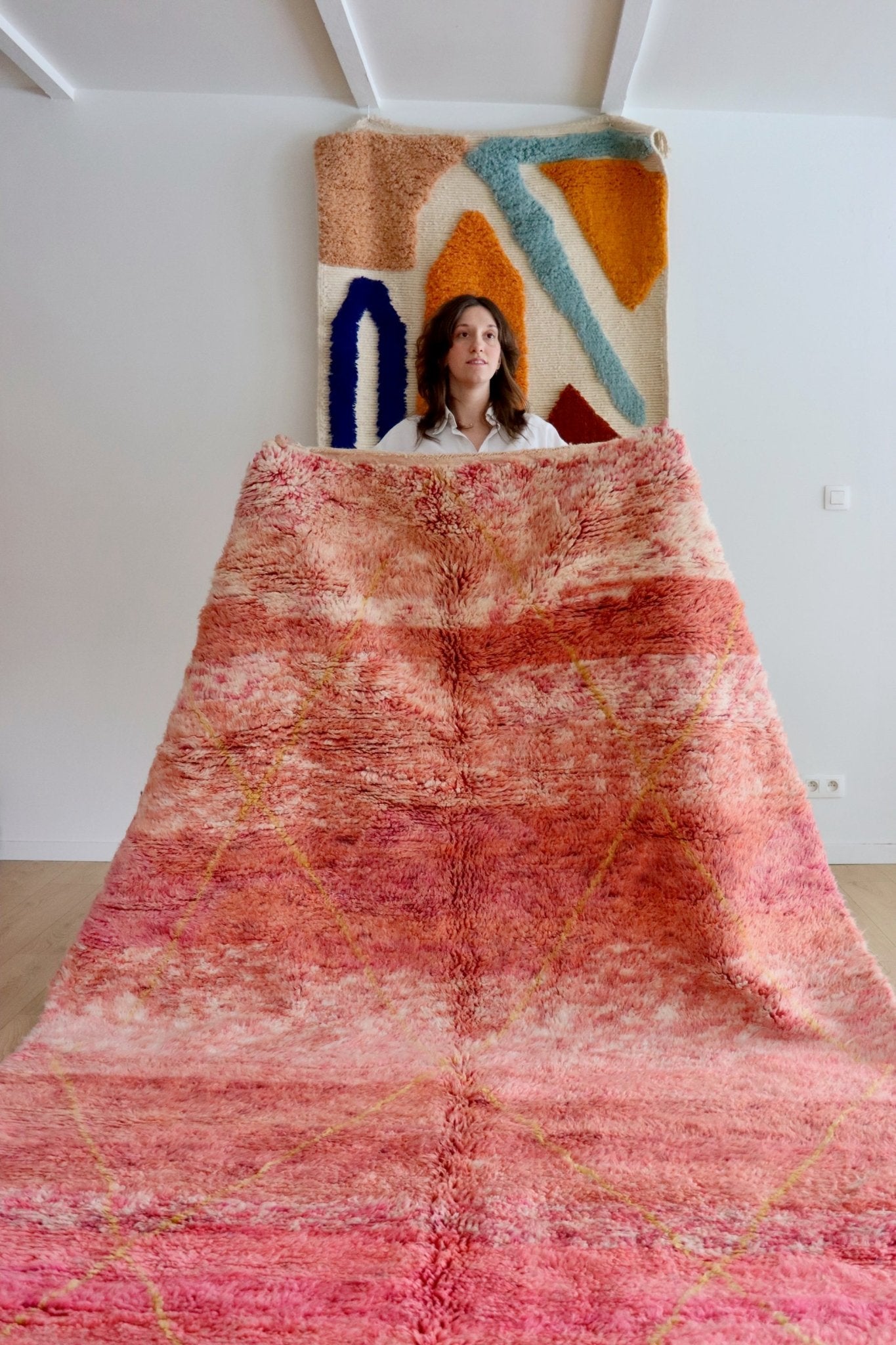 Beni Ouarain Moroccan Colorful Rug (1060) 313x203cm - Melisande - Tree of Colors