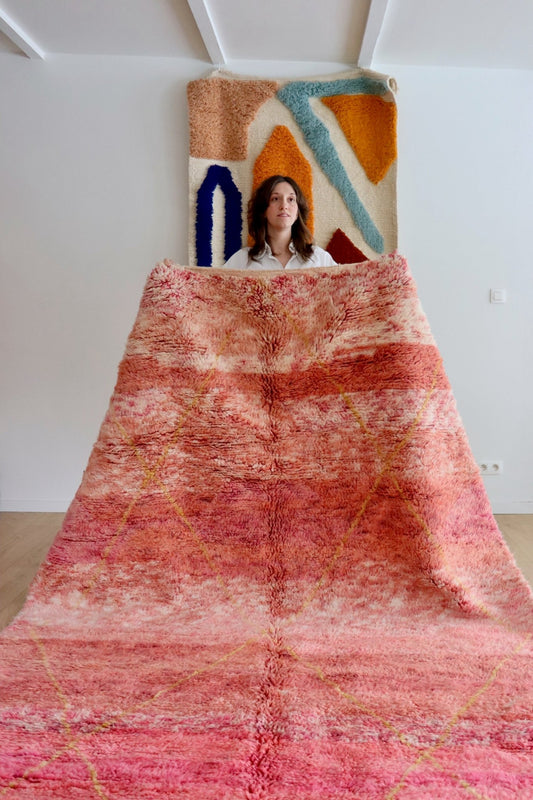 Beni Ouarain Moroccan Colorful Rug (1060) 313x203cm - Melisande - Tree of Colors