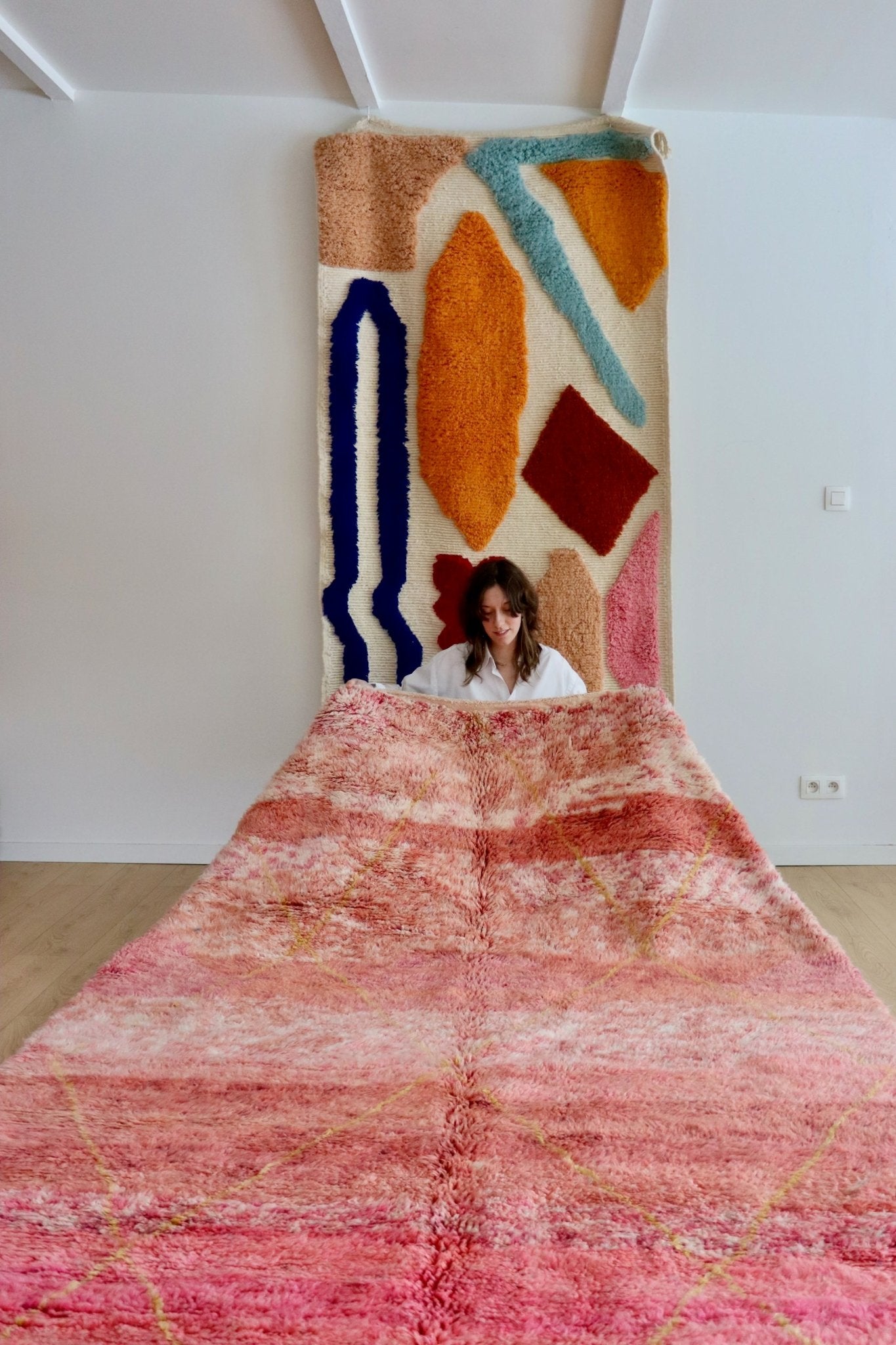 Beni Ouarain Moroccan Colorful Rug (1060) 313x203cm - Melisande - Tree of Colors