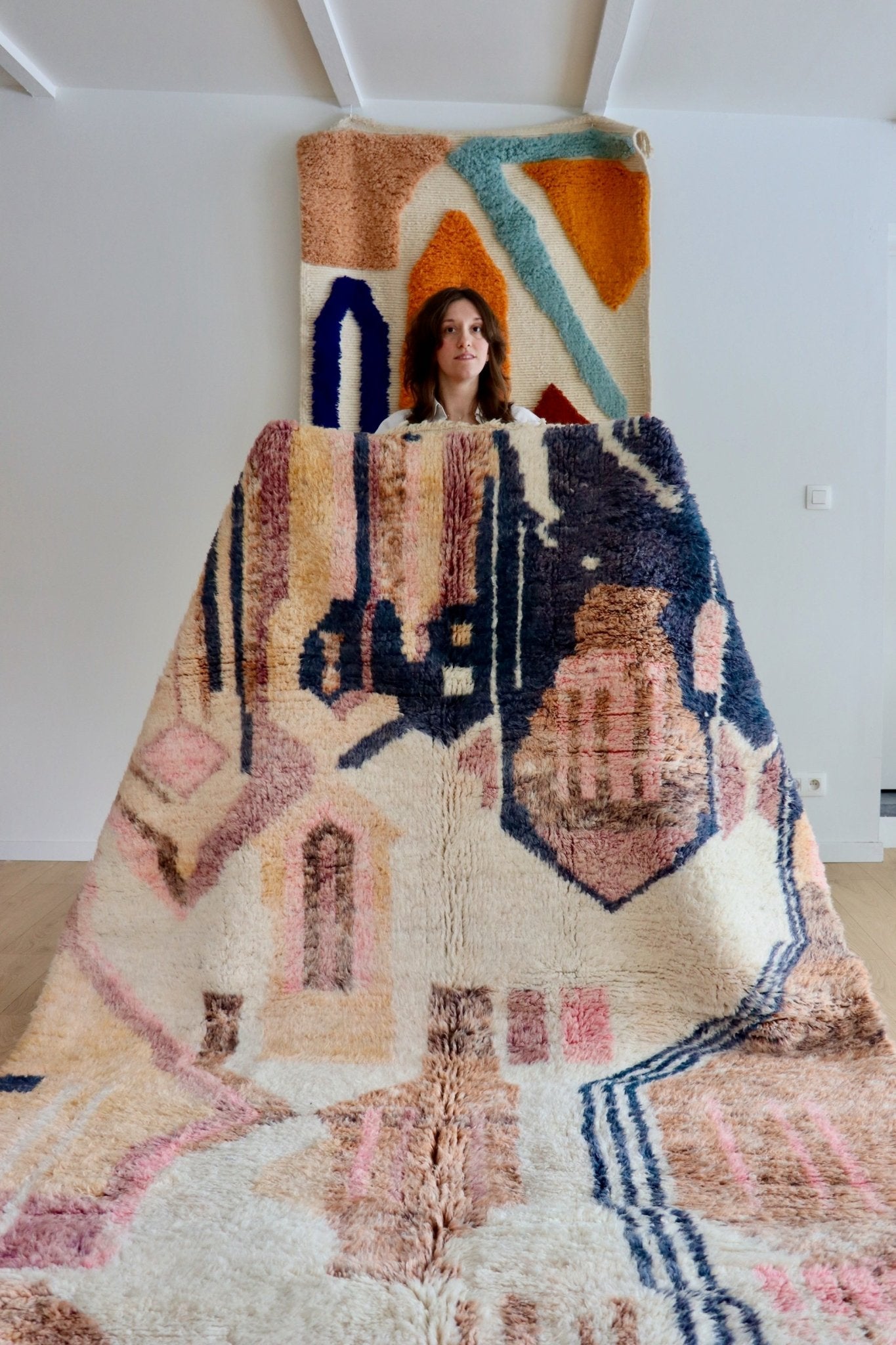 Beni Ouarain Moroccan Colorful Rug (1061) 294x198cm - Good Night - Tree of Colors