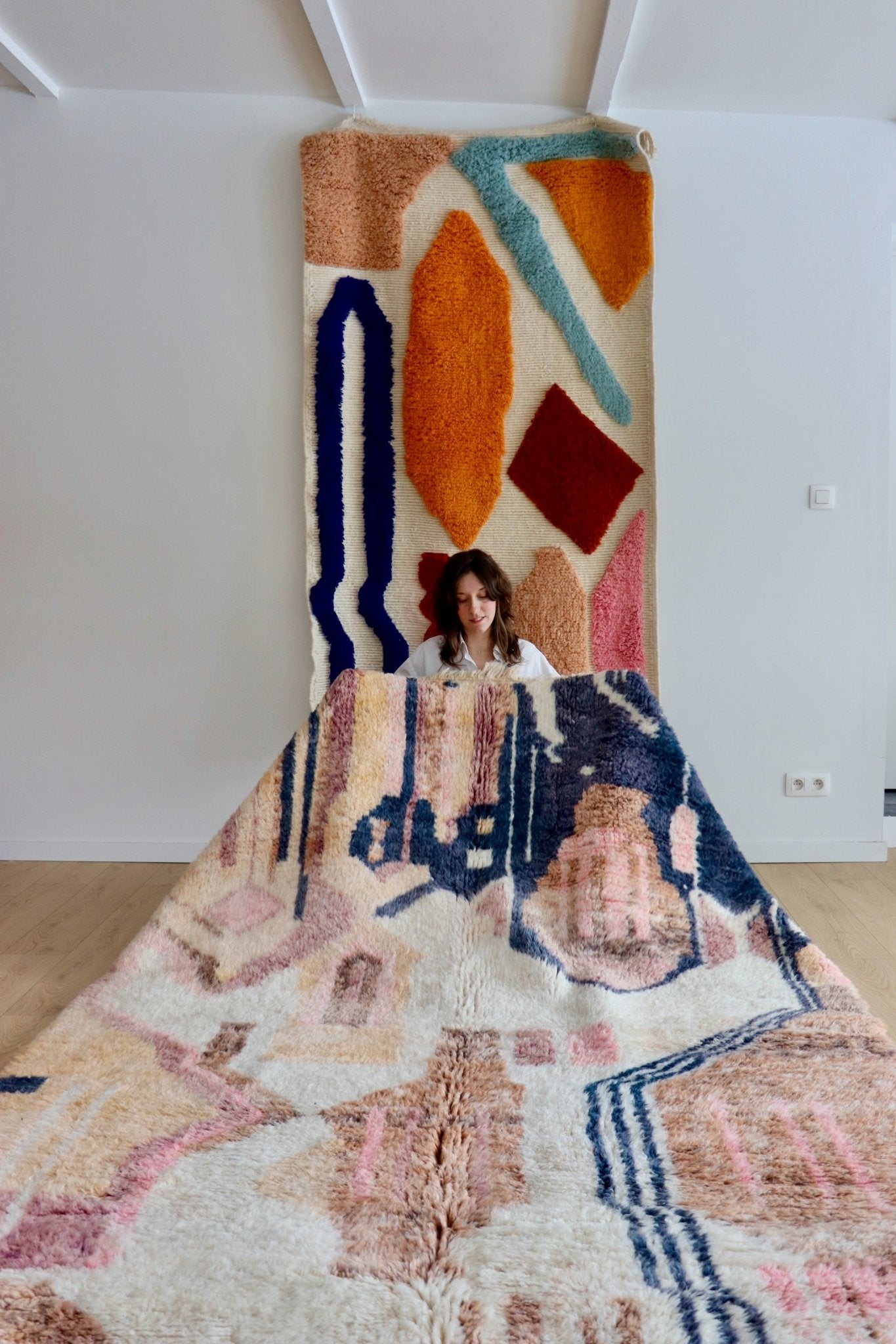 Beni Ouarain Moroccan Colorful Rug (1061) 294x198cm - Good Night - Tree of Colors