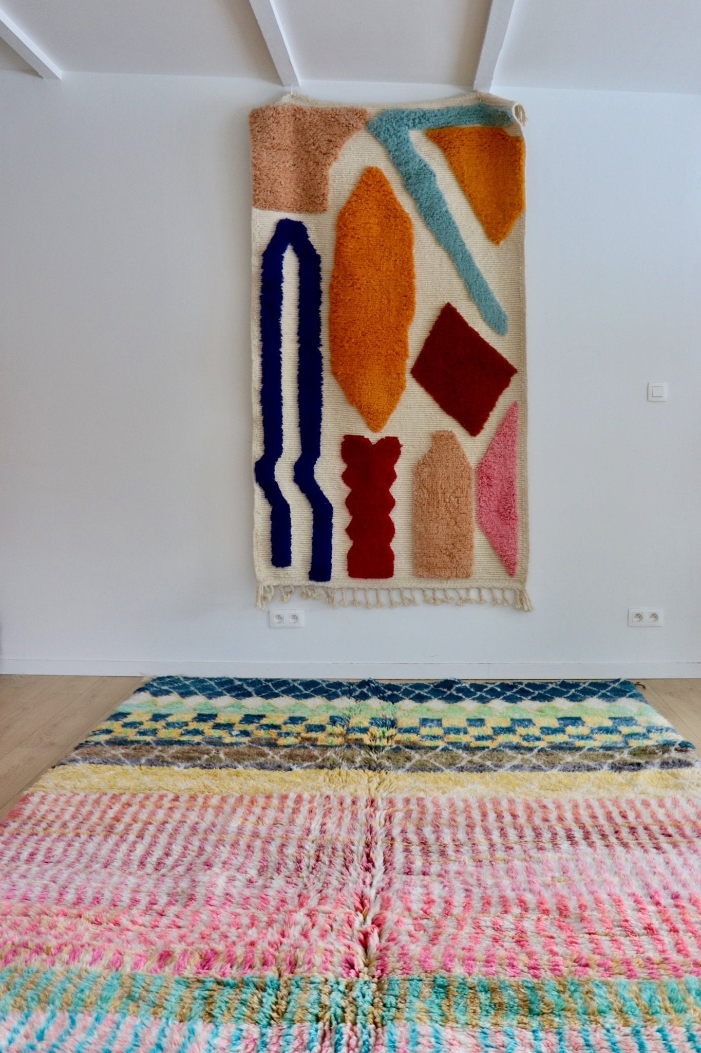 Beni Ouarain Moroccan Colorful Rug (1062) 291x213cm - Circus - Tree of Colors