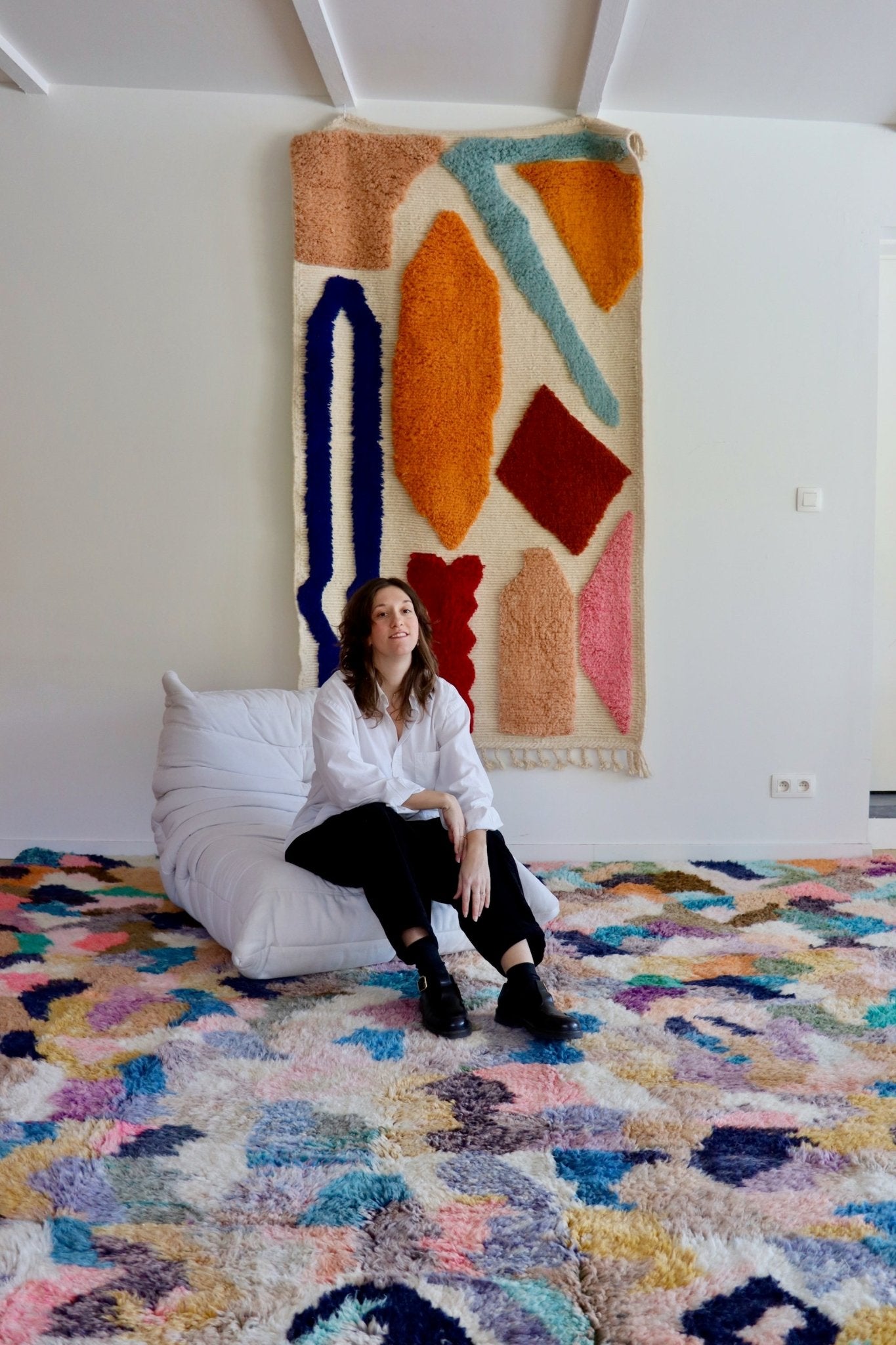 Beni Ouarain Moroccan Colorful Rug (1076) 418x310cm - Memories - Tree of Colors