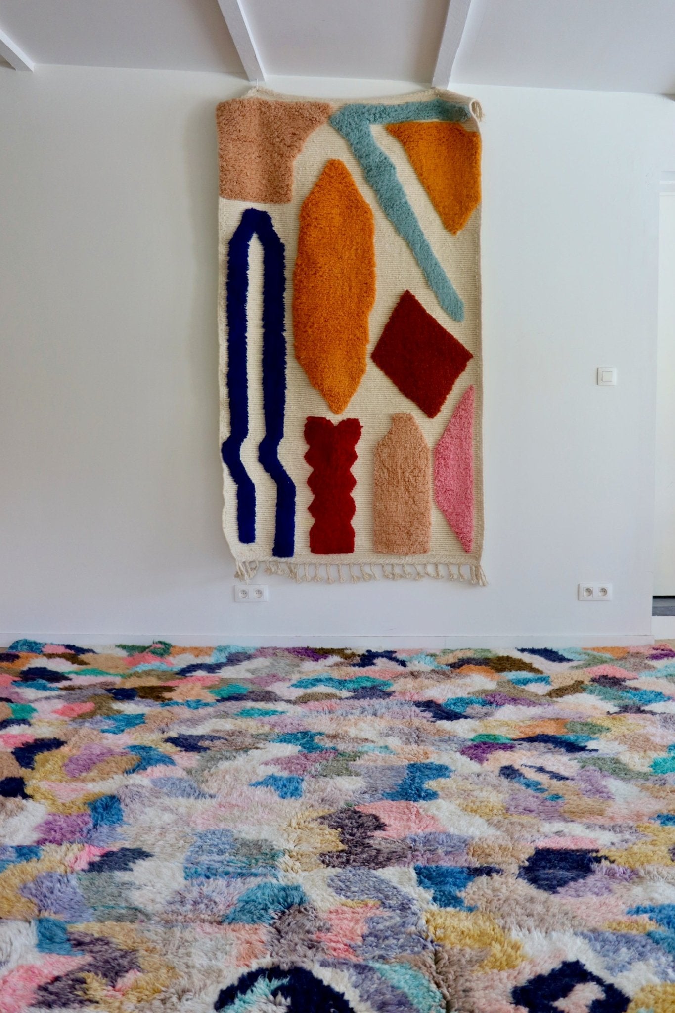 Beni Ouarain Moroccan Colorful Rug (1076) 418x310cm - Memories - Tree of Colors