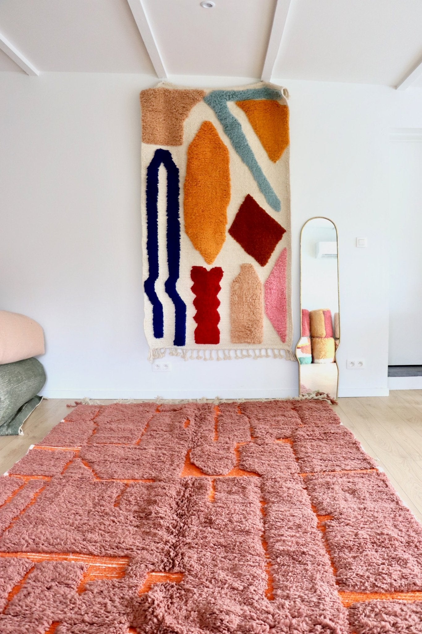 Beni Ouarain Moroccan Colorful Rug (1083) 283x202cm - Burning - Tree of Colors