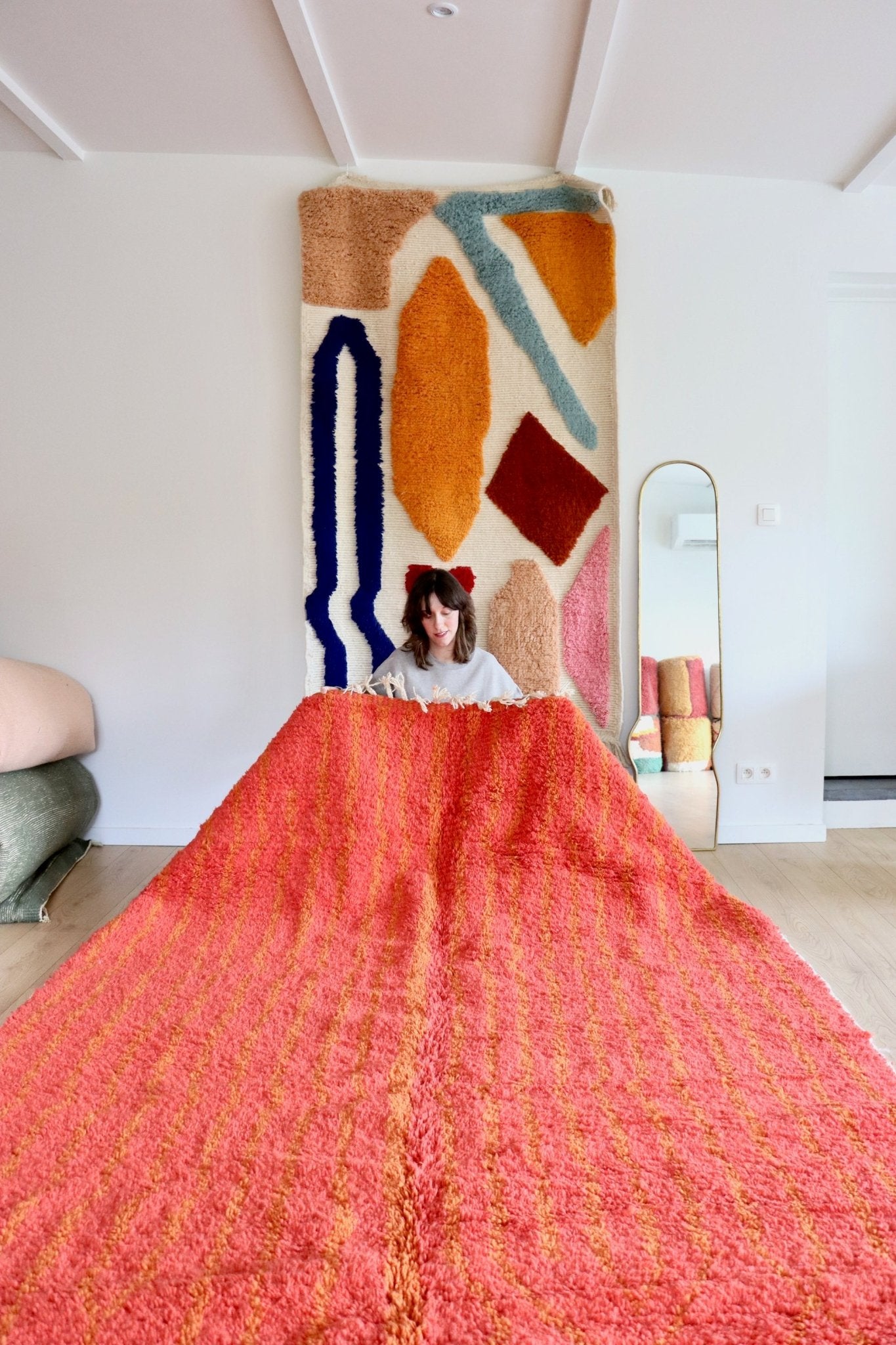 Beni Ouarain Moroccan Colorful Rug (1084) 300x203cm - Fireheart - Tree of Colors