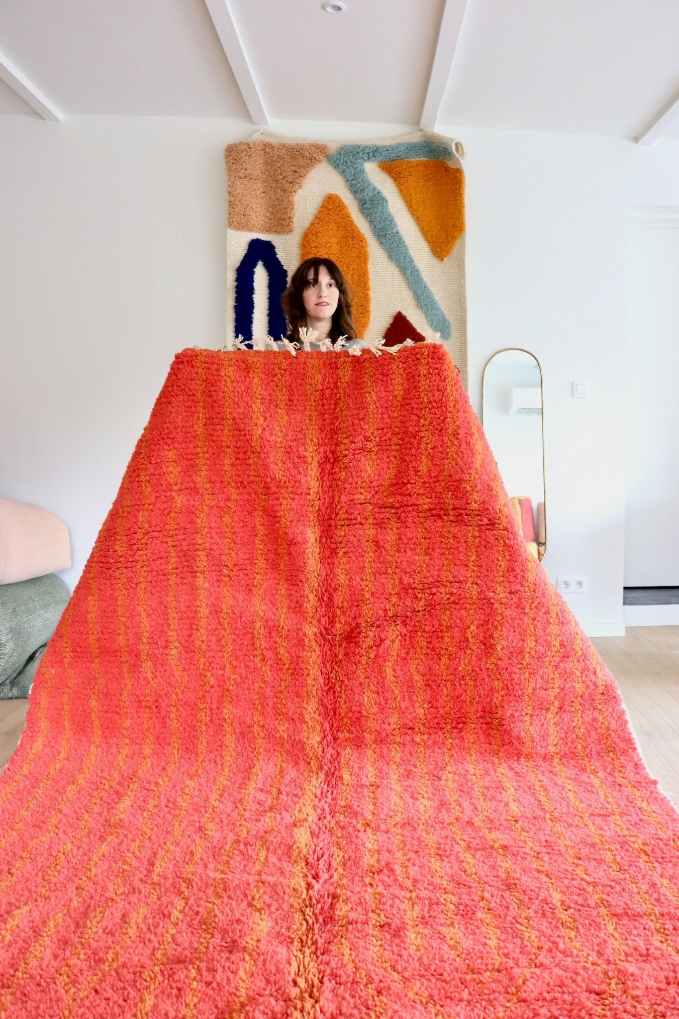 Beni Ouarain Moroccan Colorful Rug (1084) 300x203cm - Fireheart - Tree of Colors