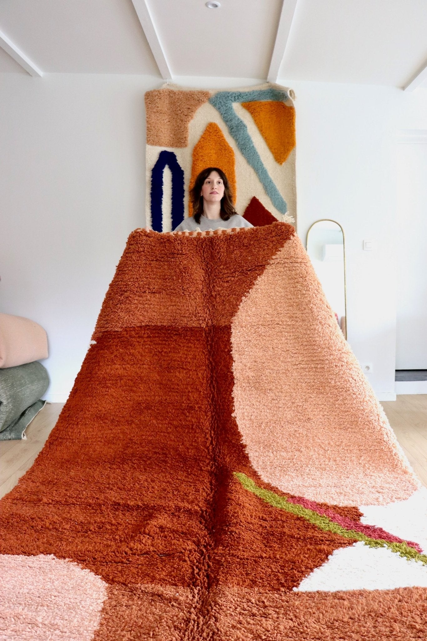 Beni Ouarain Moroccan Colorful Rug (1087) 290x210cm - Garden - Tree of Colors