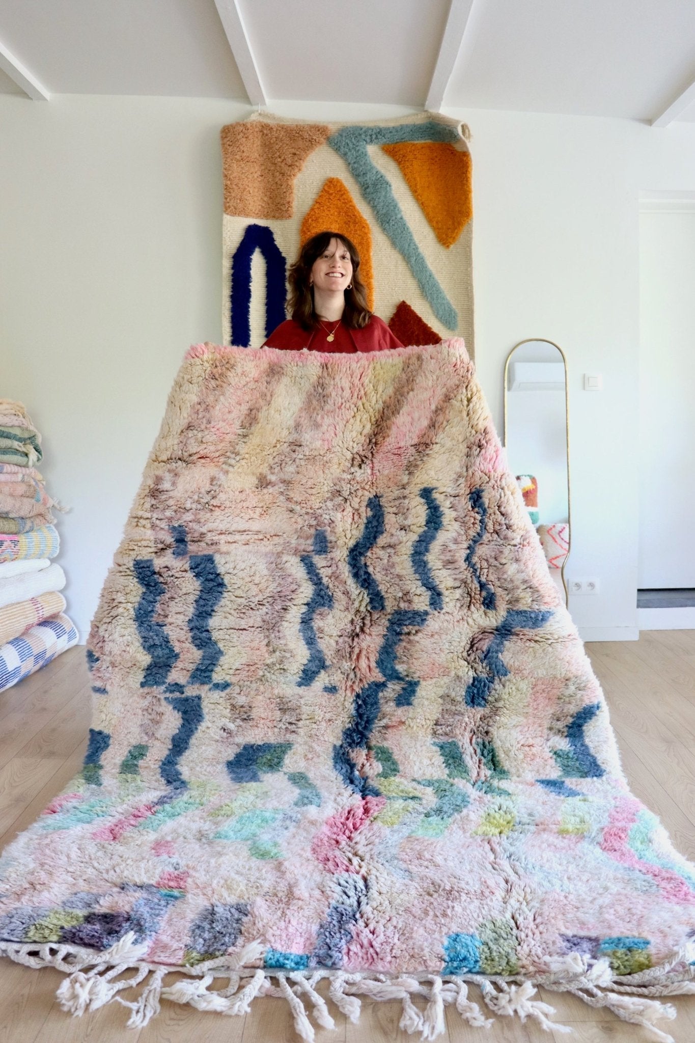 Beni Ouarain Moroccan Colorful Rug (1097) 235x170cm - Lightning - Tree of Colors