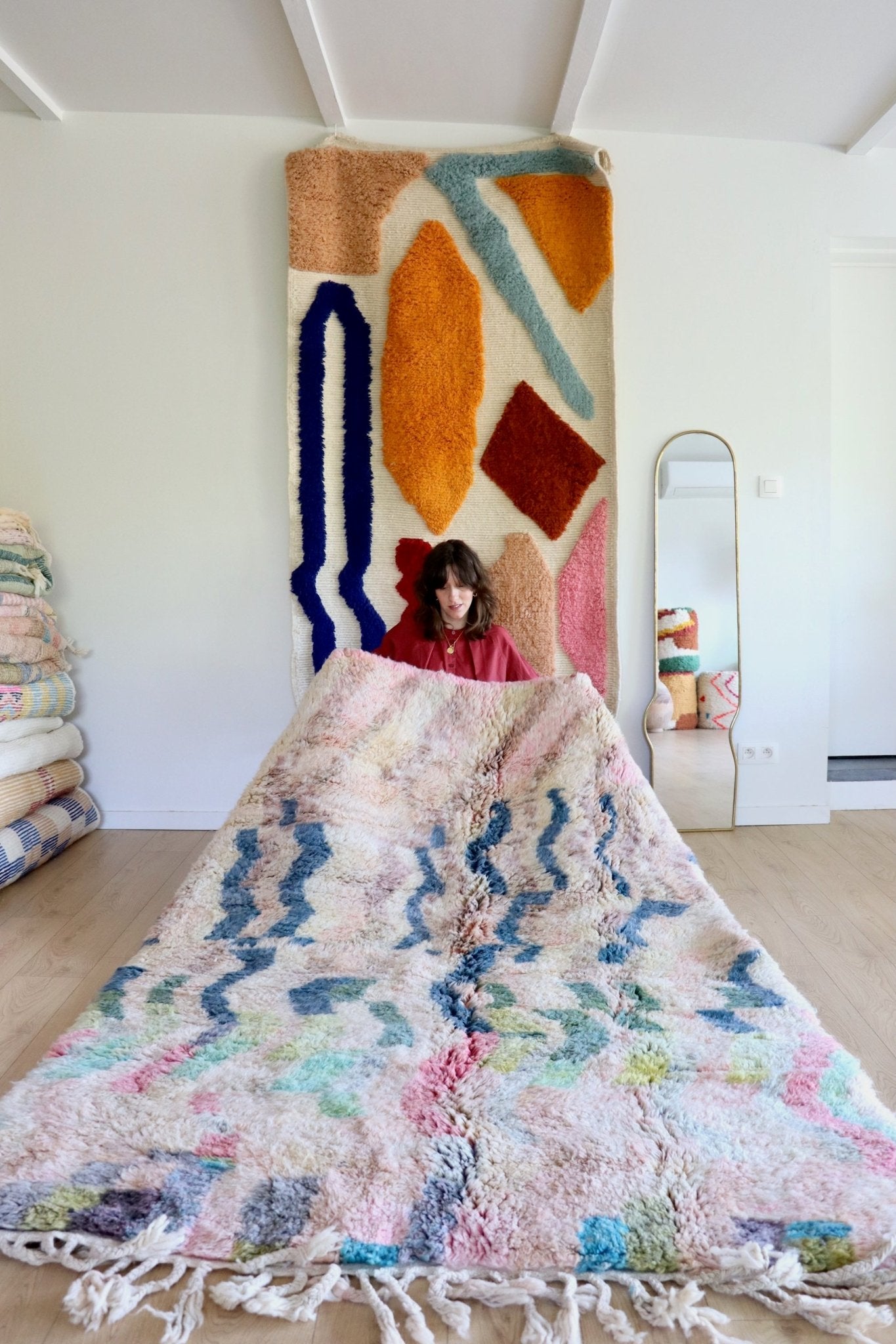 Beni Ouarain Moroccan Colorful Rug (1097) 235x170cm - Lightning - Tree of Colors