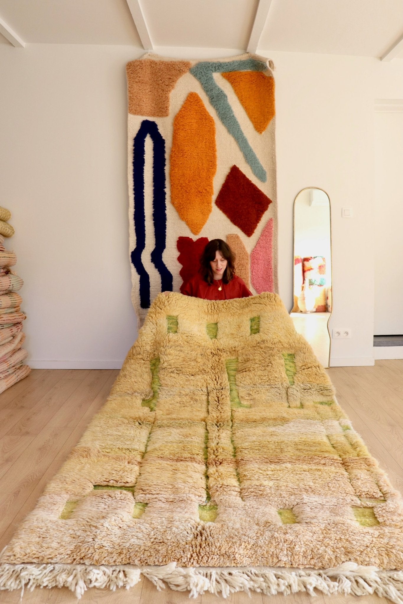 Beni Ouarain Moroccan Colorful Rug (1099) 253x155cm - Appletini - Tree of Colors