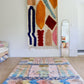 Beni Ouarain Moroccan Colorful Rug (1101) 247x165cm - Pastel Blue - Tree of Colors