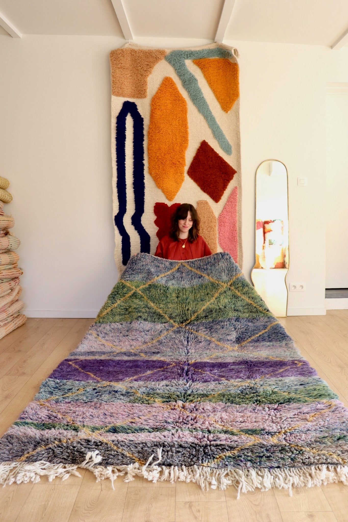 Beni Ouarain Moroccan Colorful Rug (1104) 240x172cm - Notre Dame - Tree of Colors