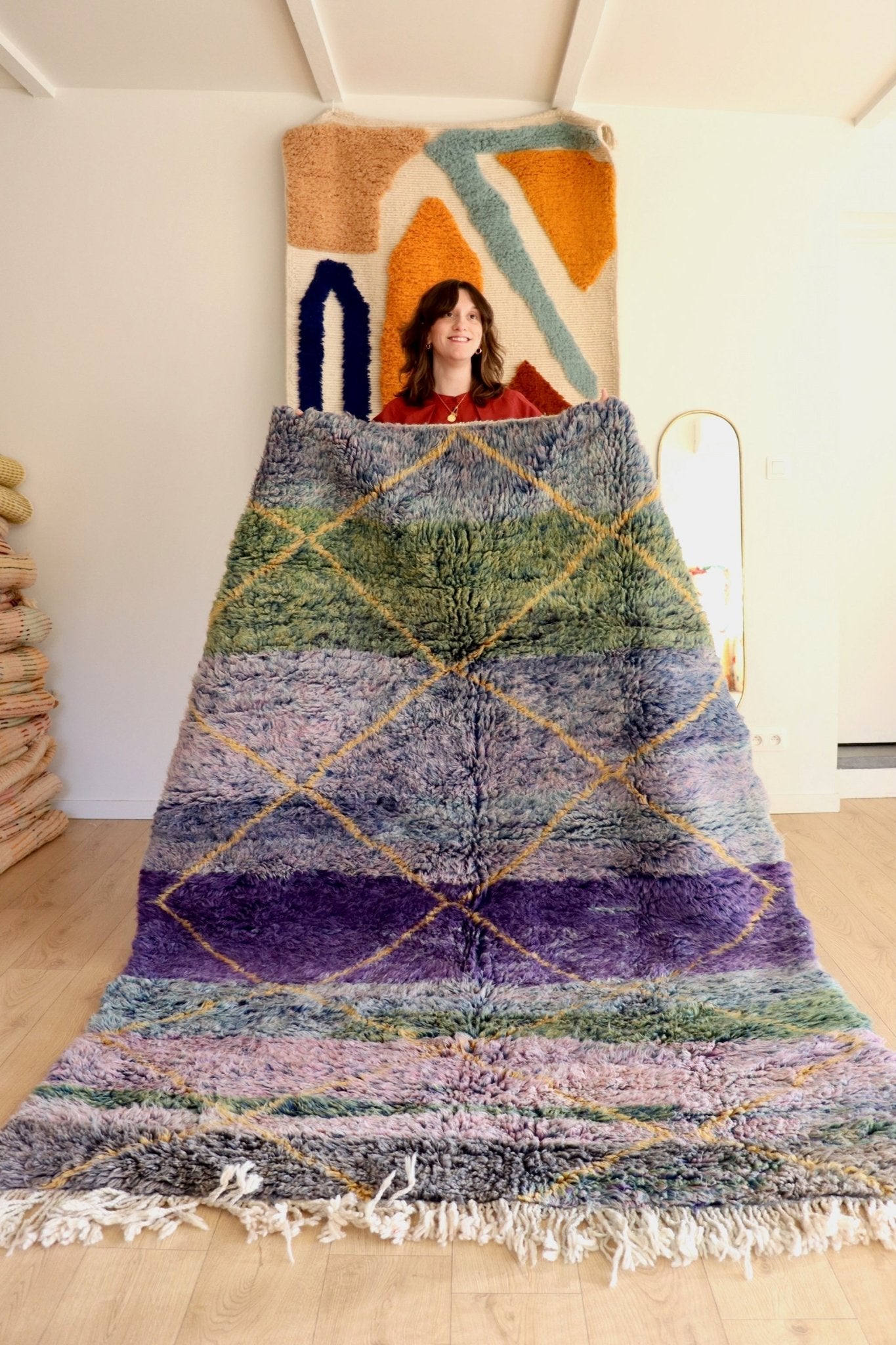 Beni Ouarain Moroccan Colorful Rug (1104) 240x172cm - Notre Dame - Tree of Colors