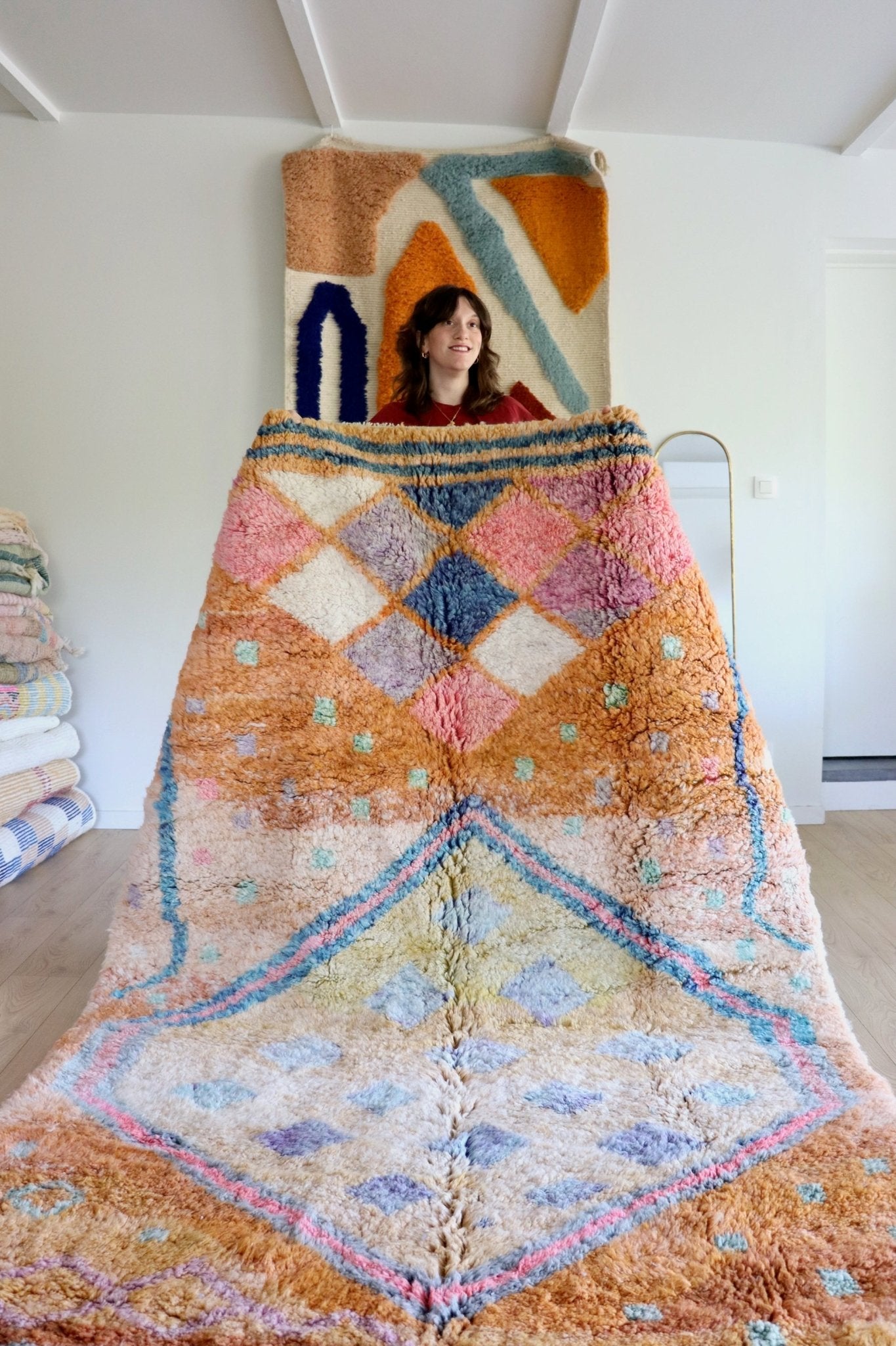 Beni Ouarain Moroccan Colorful Rug (1106) 263x180cm - Circus - Tree of Colors