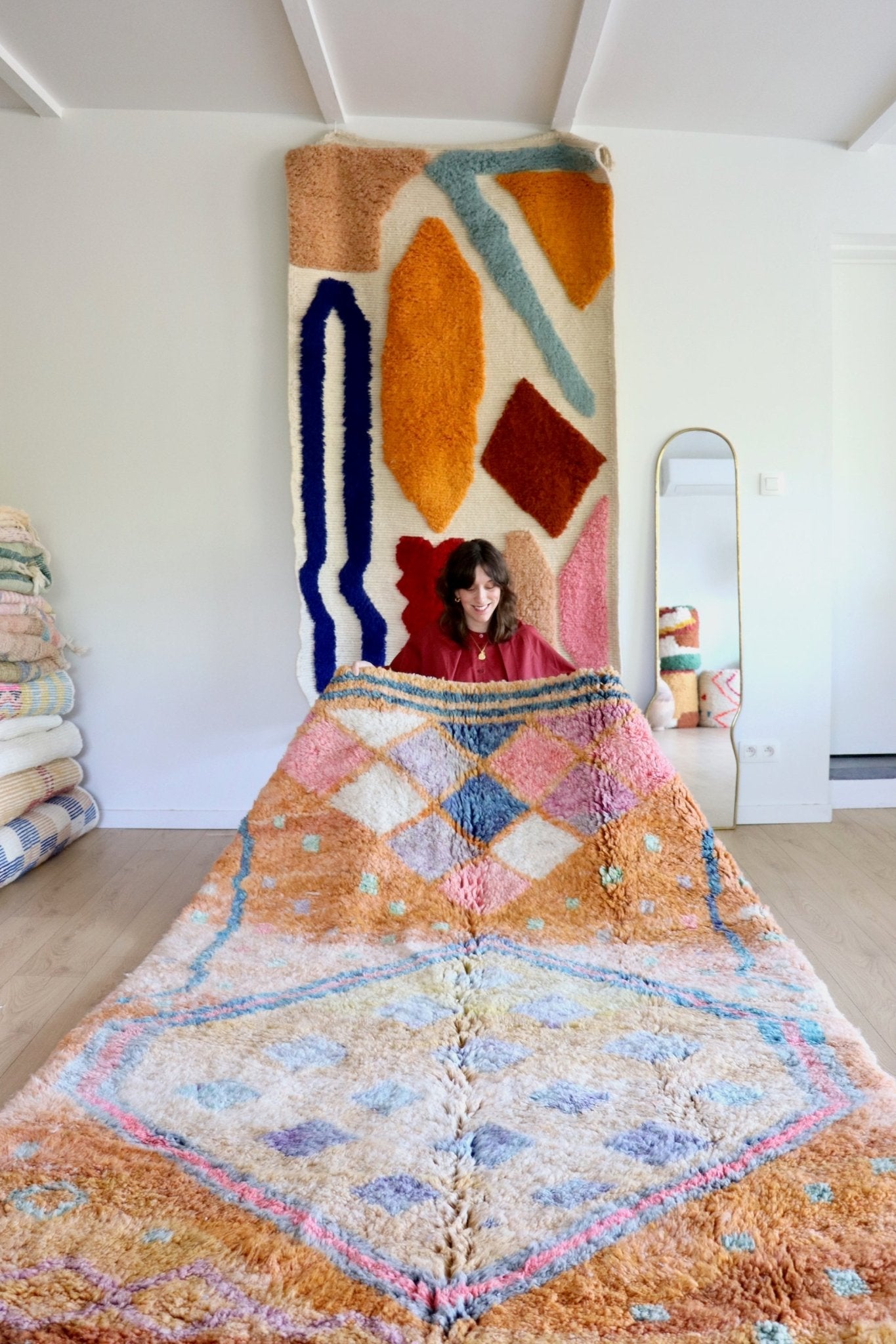 Beni Ouarain Moroccan Colorful Rug (1106) 263x180cm - Circus - Tree of Colors