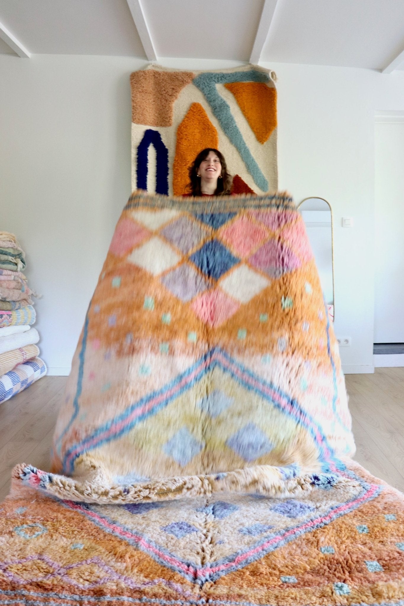 Beni Ouarain Moroccan Colorful Rug (1106) 263x180cm - Circus - Tree of Colors