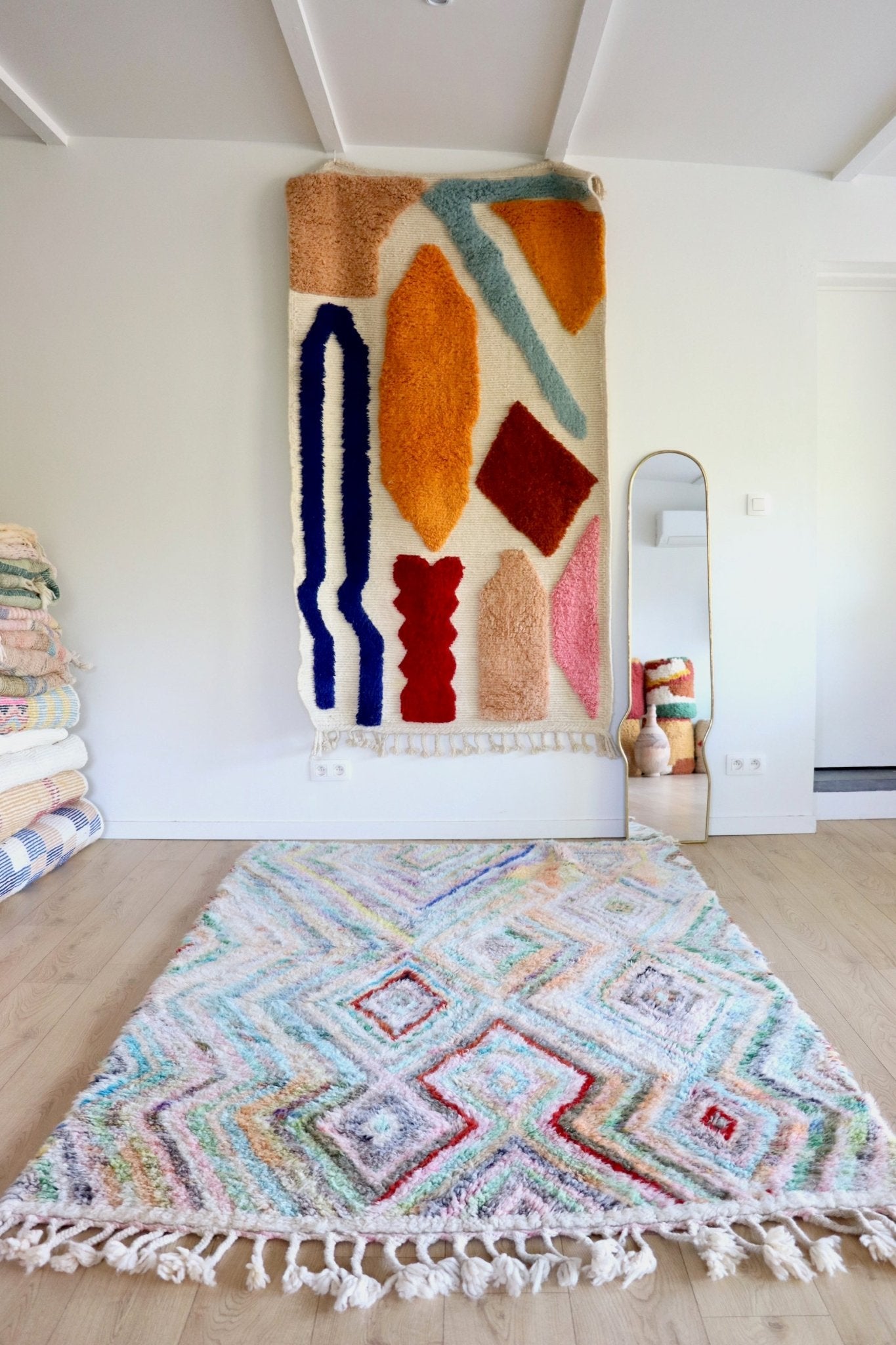 Beni Ouarain Moroccan Colorful Rug (1107) 245x160cm - Finca - Tree of Colors