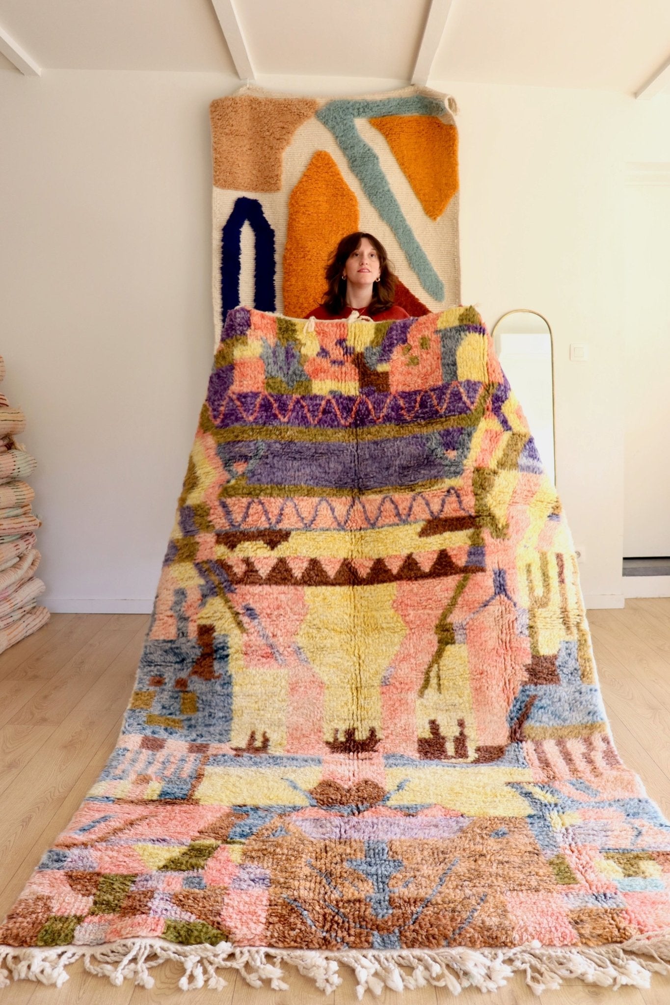 Beni Ouarain Moroccan Colorful Rug (1109) 245x160cm - Dreamcatcher - Tree of Colors