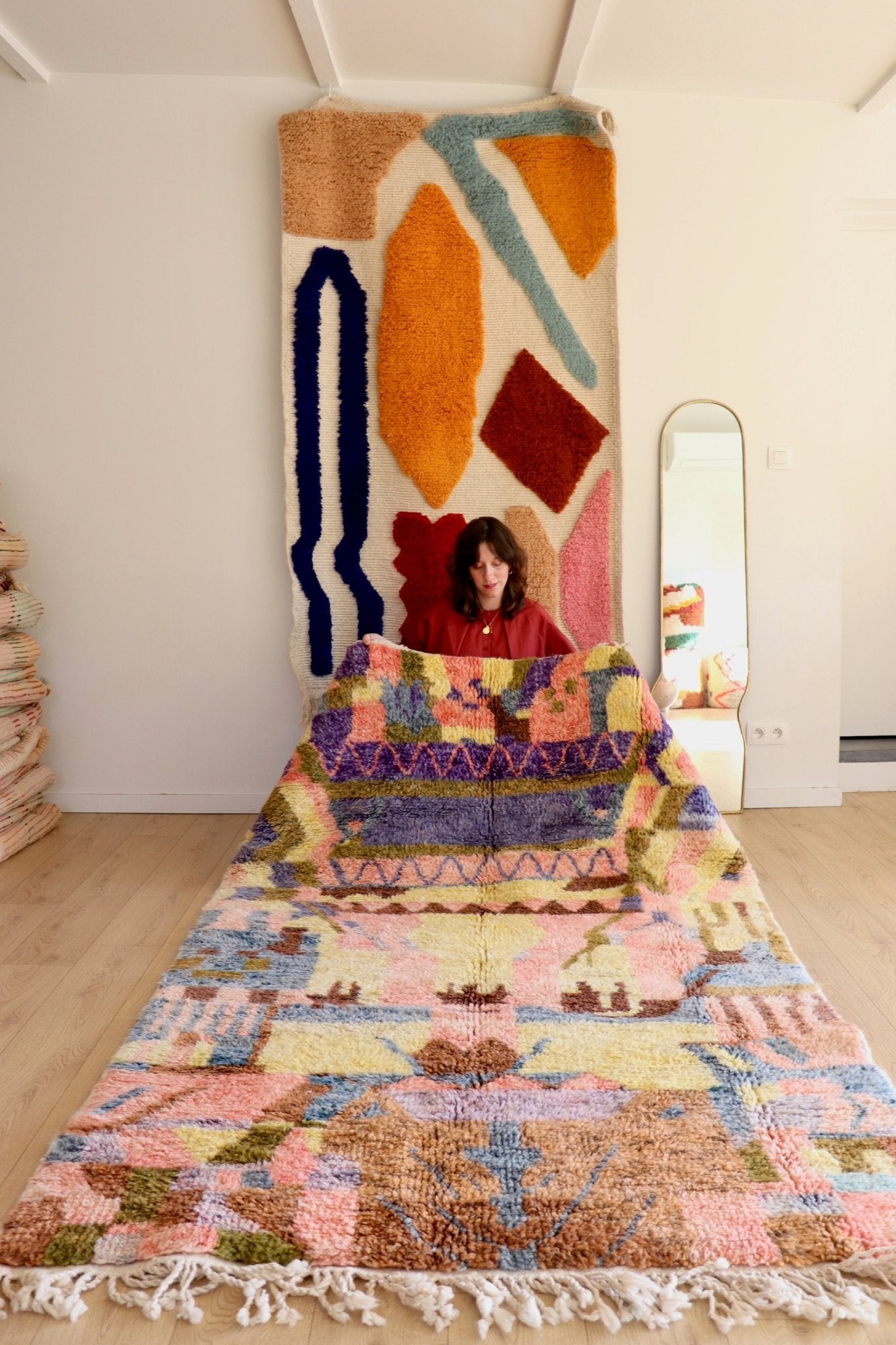 Beni Ouarain Moroccan Colorful Rug (1109) 245x160cm - Dreamcatcher - Tree of Colors