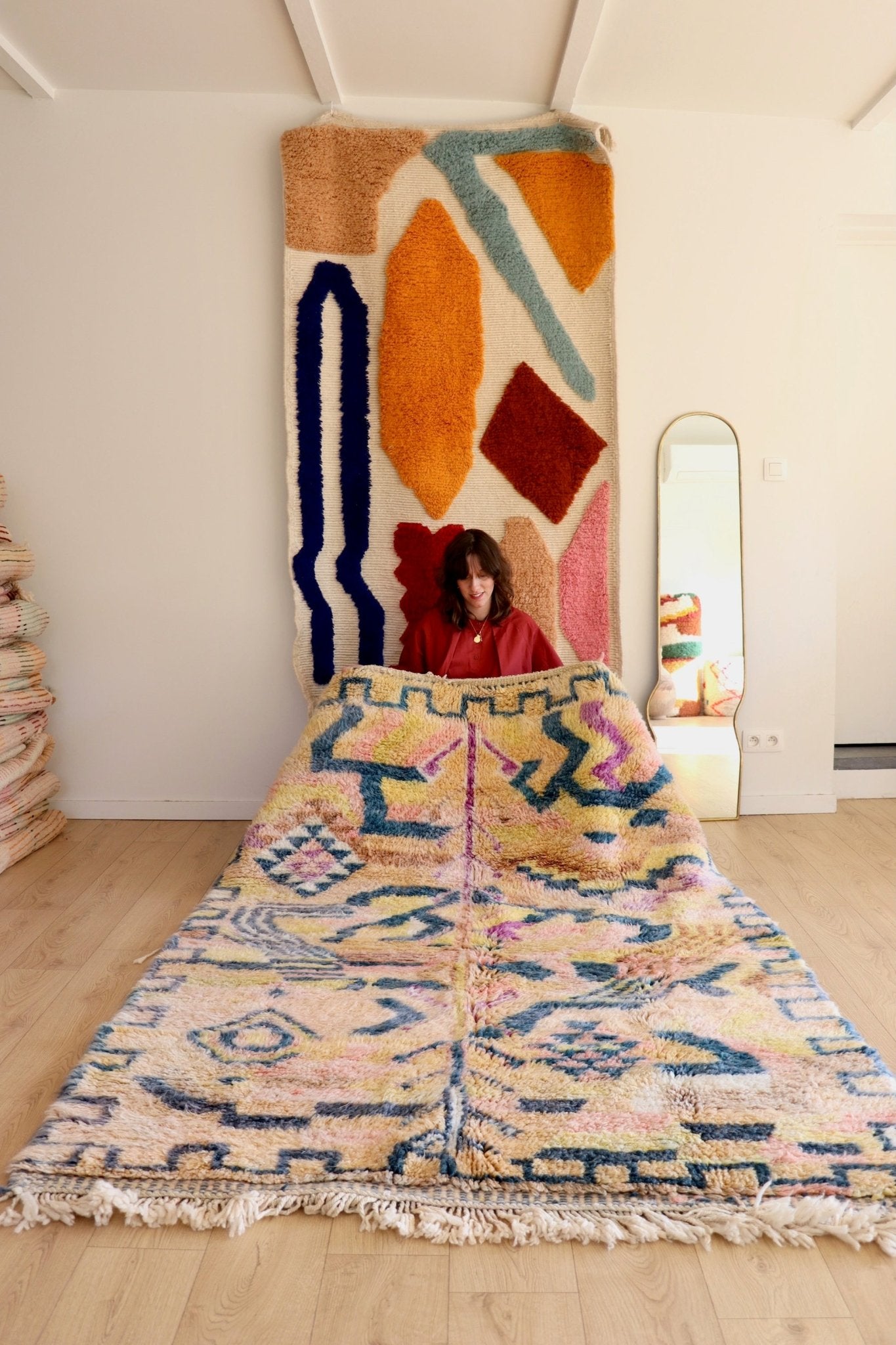 Beni Ouarain Moroccan Colorful Rug (1110) 232x161cm - Benji - Tree of Colors