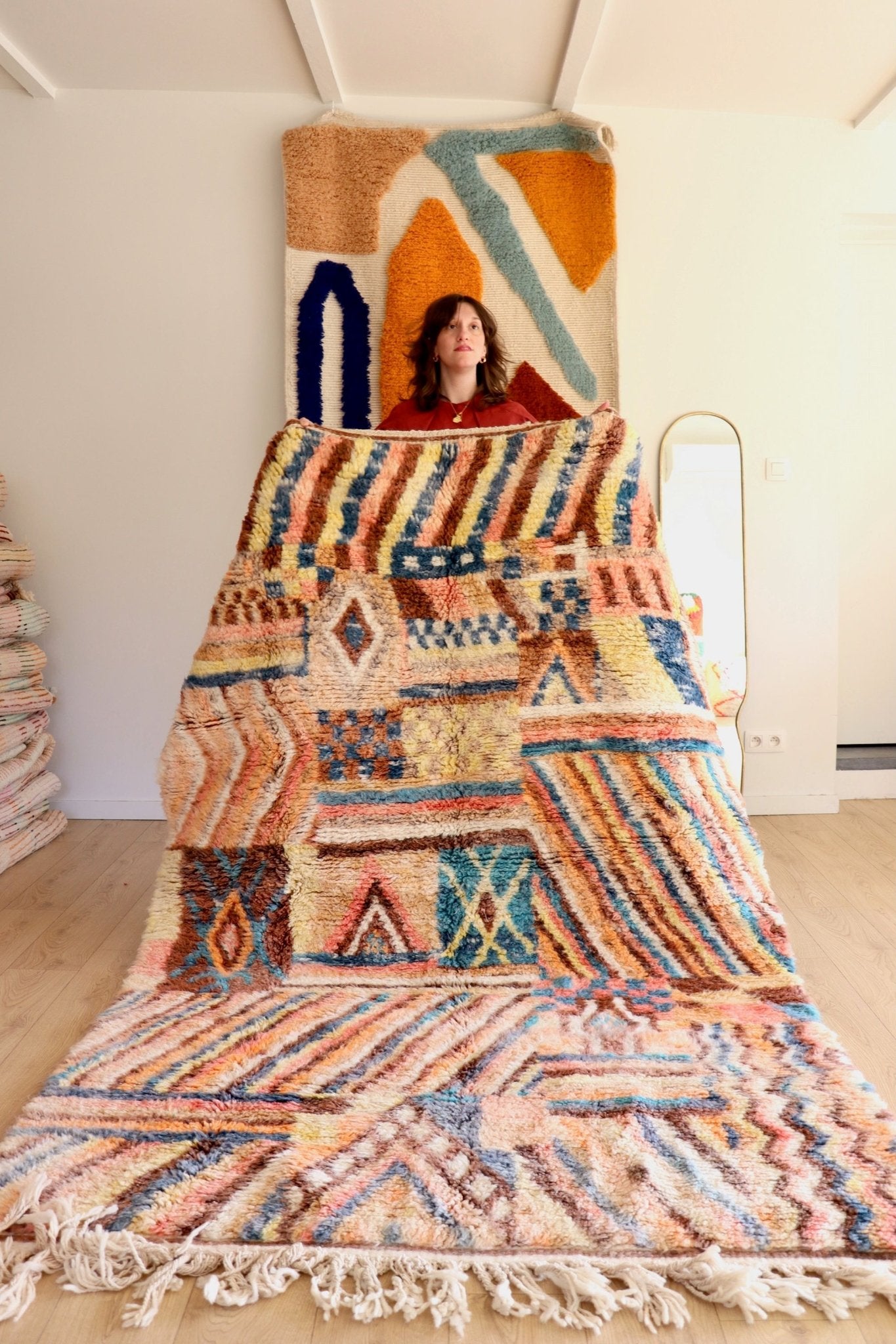 Beni Ouarain Moroccan Colorful Rug (1111) 251x158cm - Tribal - Tree of Colors