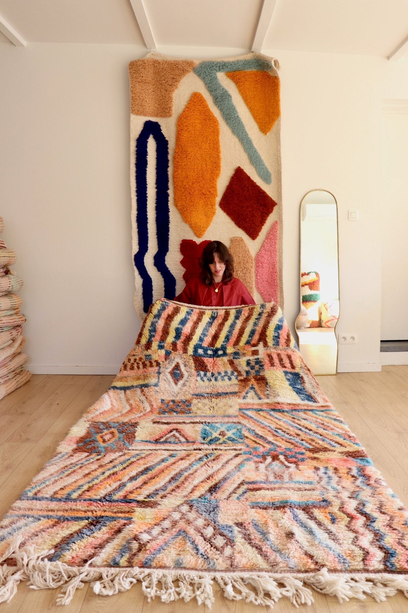 Beni Ouarain Moroccan Colorful Rug (1111) 251x158cm - Tribal - Tree of Colors