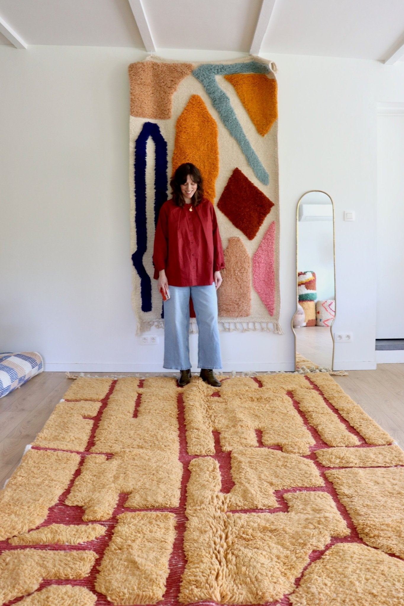 Beni Ouarain Moroccan Colorful Rug (1125) 298x197cm - Terra - Tree of Colors