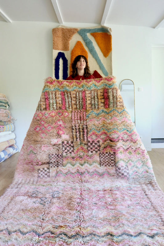 Beni Ouarain Moroccan Colorful Rug (1138) 317x192cm - Wild Flowers - Tree of Colors