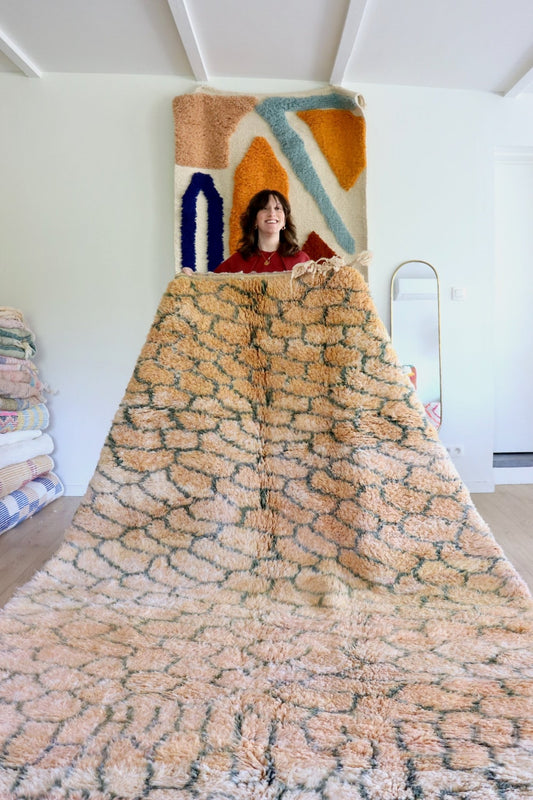 Beni Ouarain Moroccan Colorful Rug (1139) 309x209cm - Honeycomb - Tree of Colors