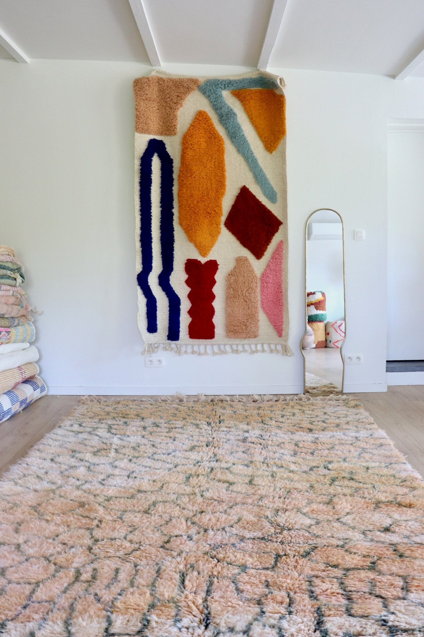 Beni Ouarain Moroccan Colorful Rug (1139) 309x209cm - Honeycomb - Tree of Colors