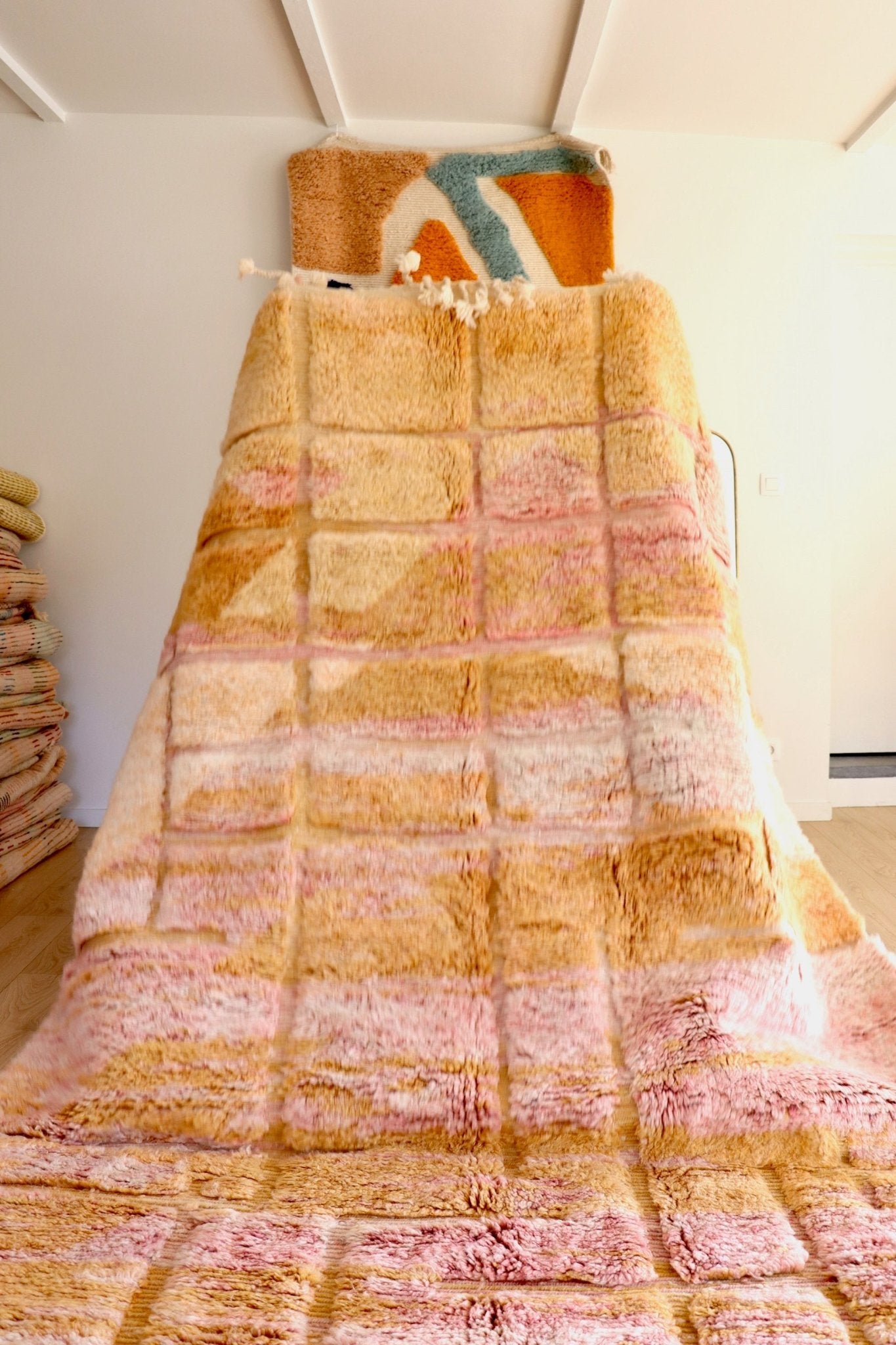 Beni Ouarain Moroccan Colorful Rug (1142) 318x204cm - Camel - Tree of Colors