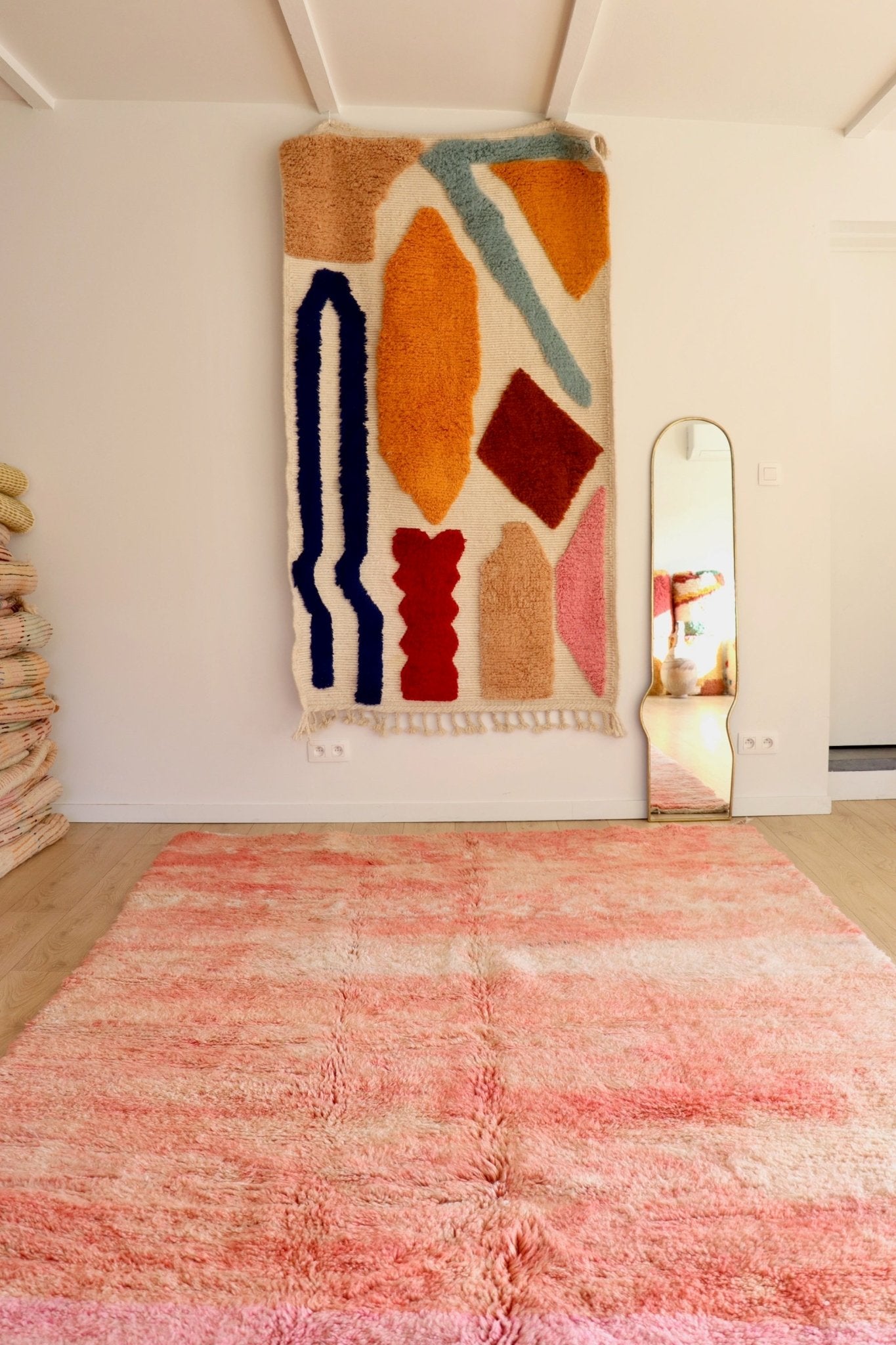 Beni Ouarain Moroccan Colorful Rug (1143) 290x206cm - Romantic Flight - Tree of Colors