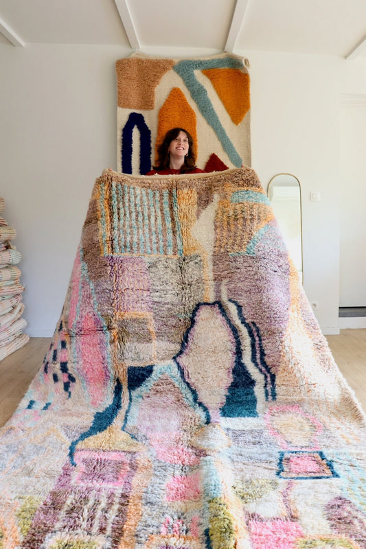 Beni Ouarain Moroccan Colorful Rug (1144) 305x196cm - Calypso - Tree of Colors